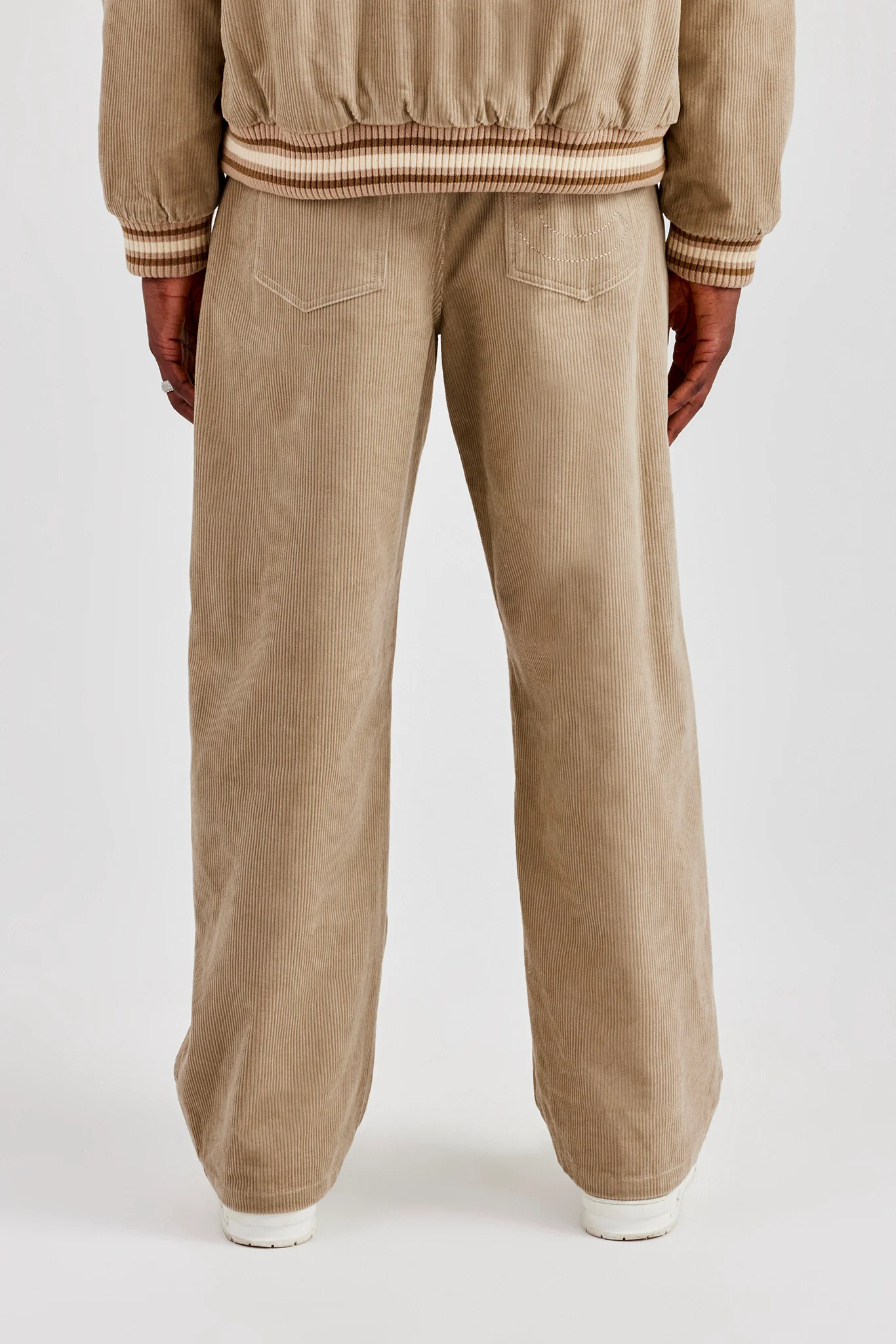Cord Baggy Fit Trouser - Taupe - Image 3