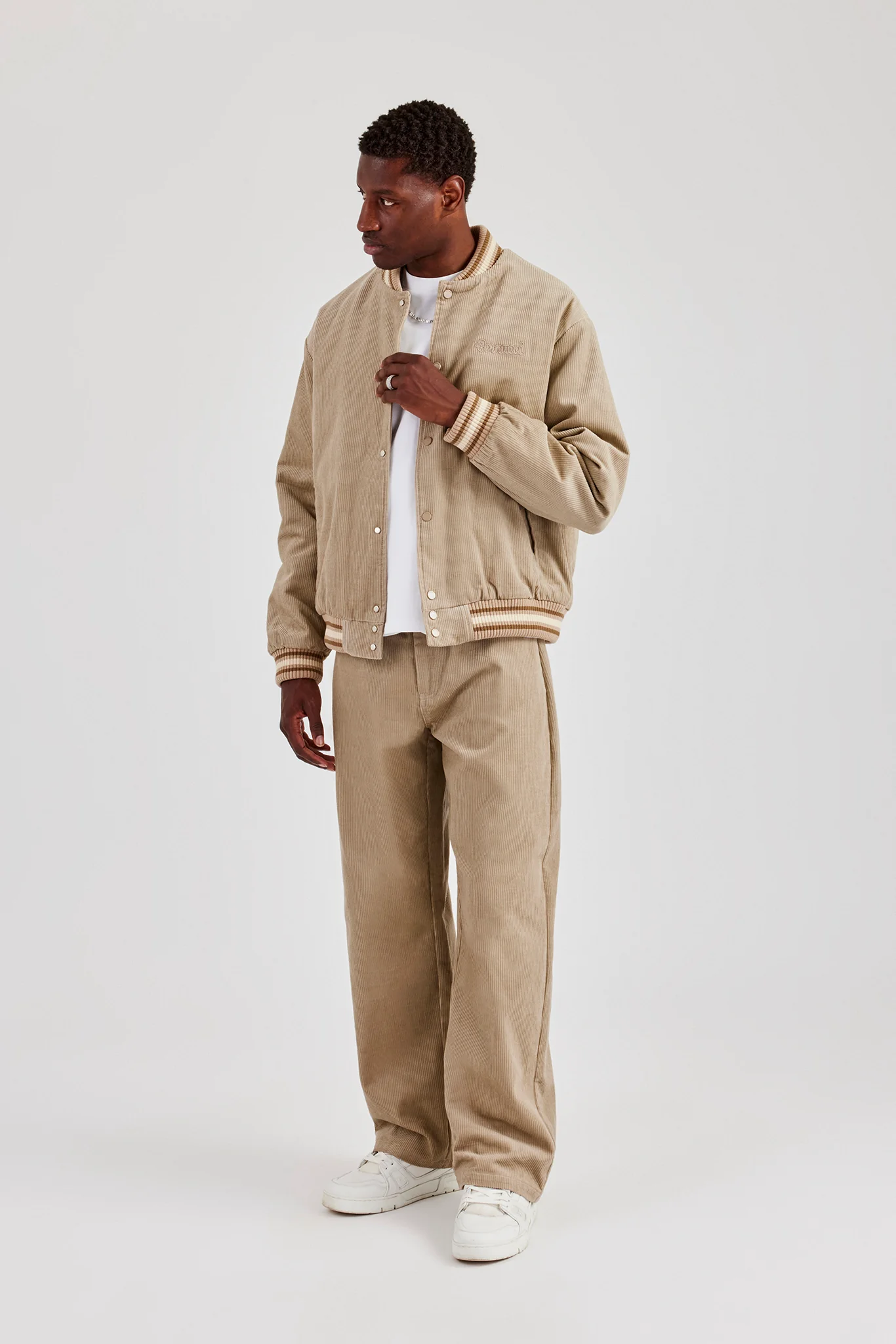Cord Baggy Fit Trouser - Taupe - Image 5