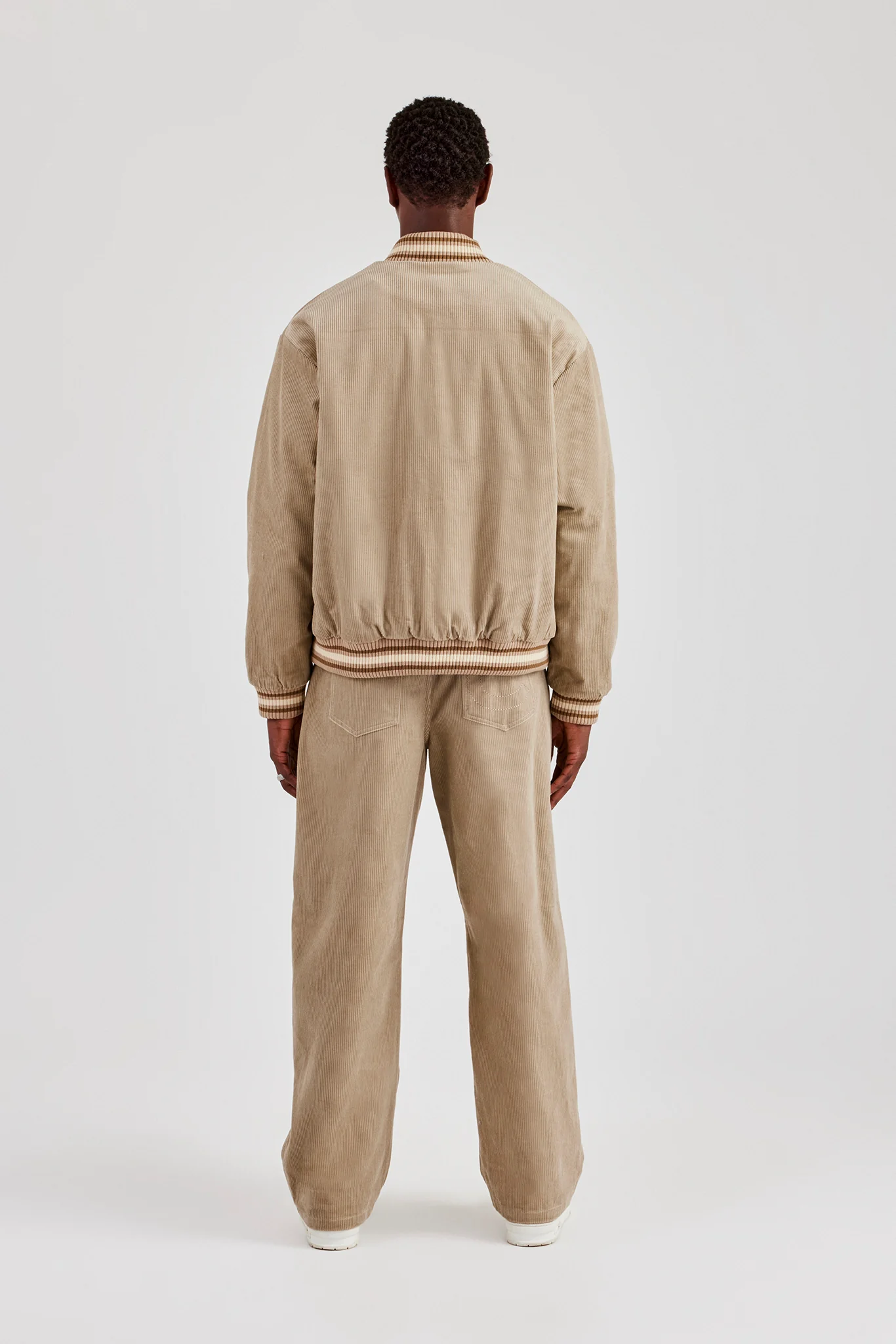 Cord Bomber Jacket & Baggy Fit Trouser - Taupe - Image 3