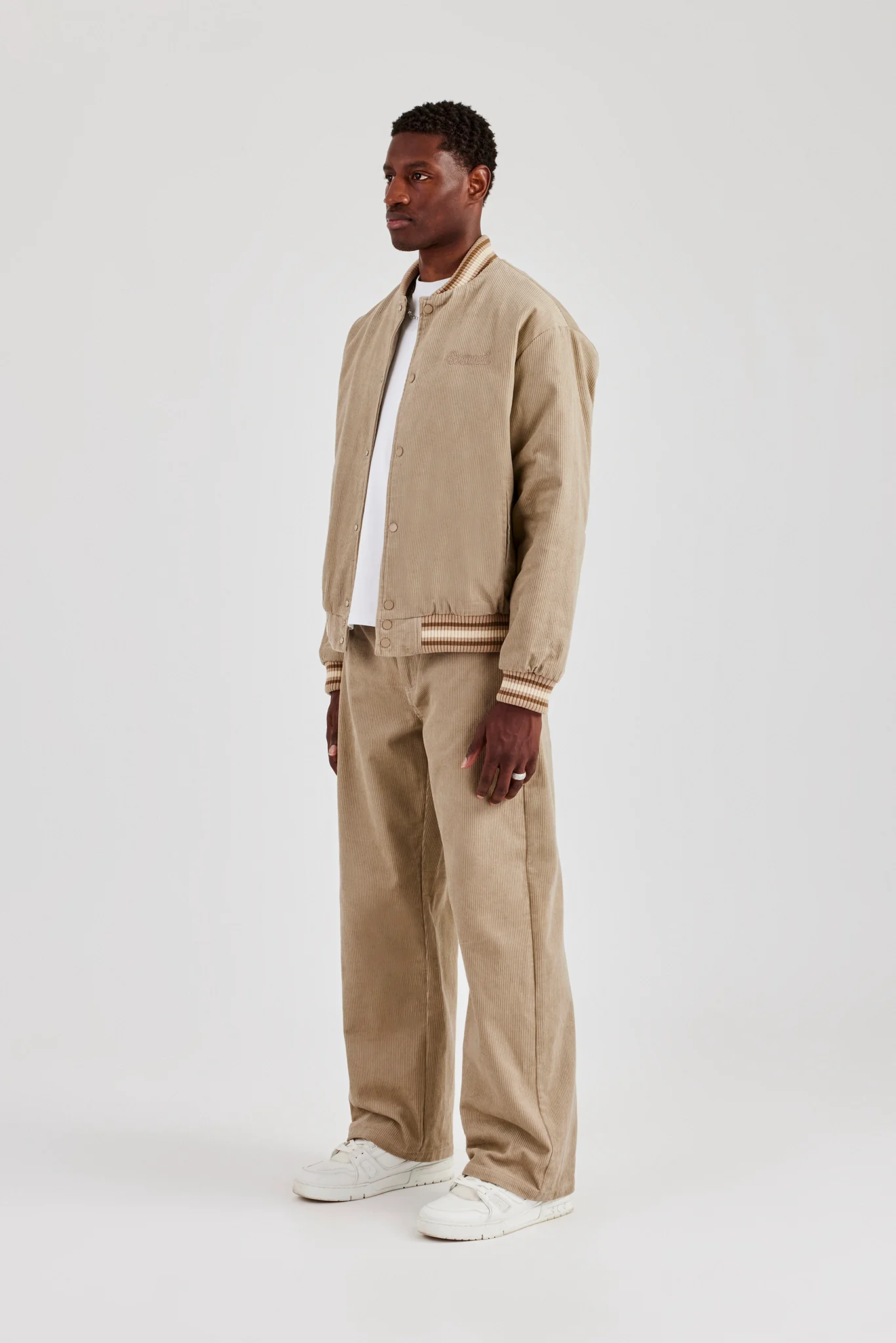 Cord Bomber Jacket - Taupe - Image 2