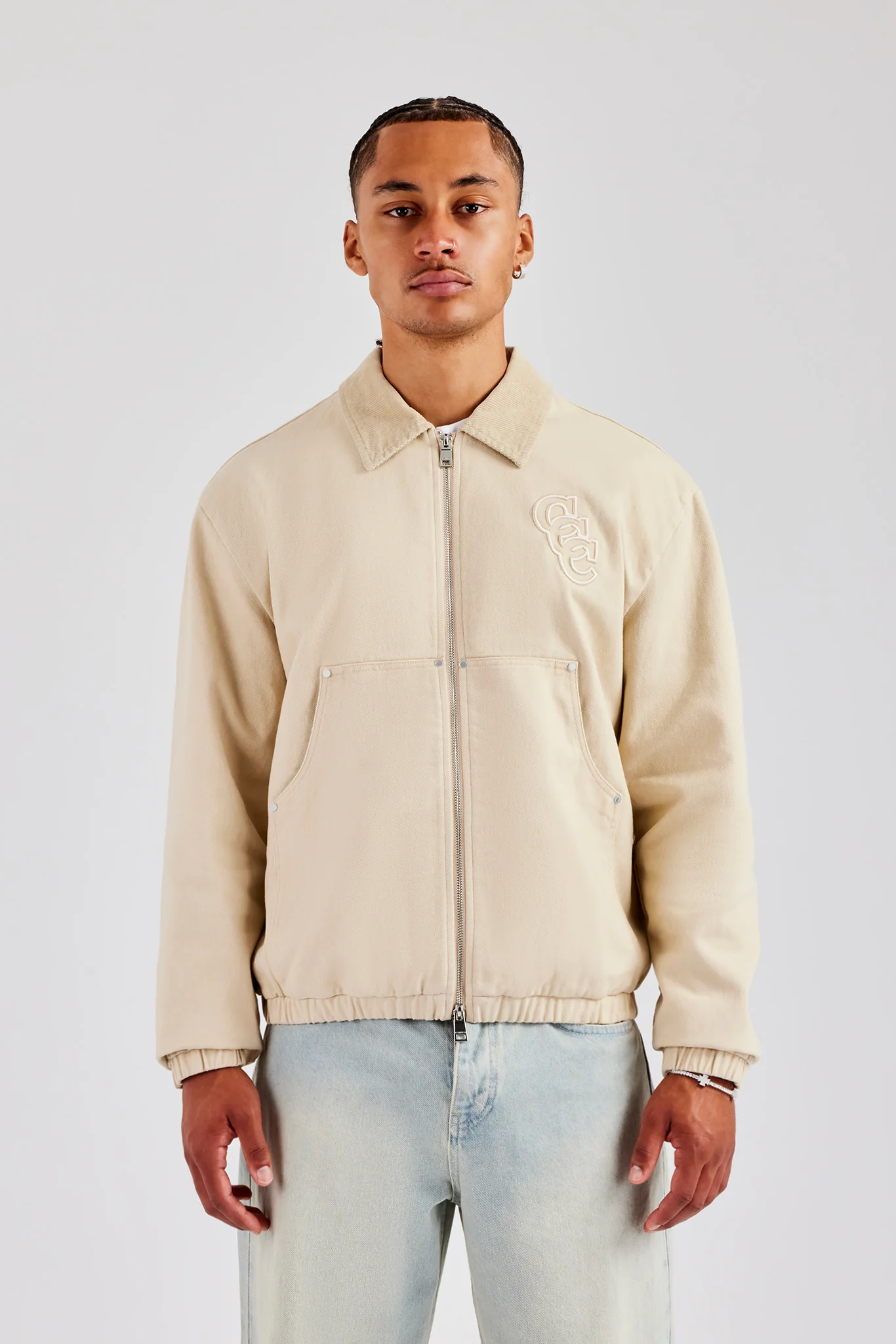 Cord Collar Carpenter Twill Harrington - Stone - Image 4
