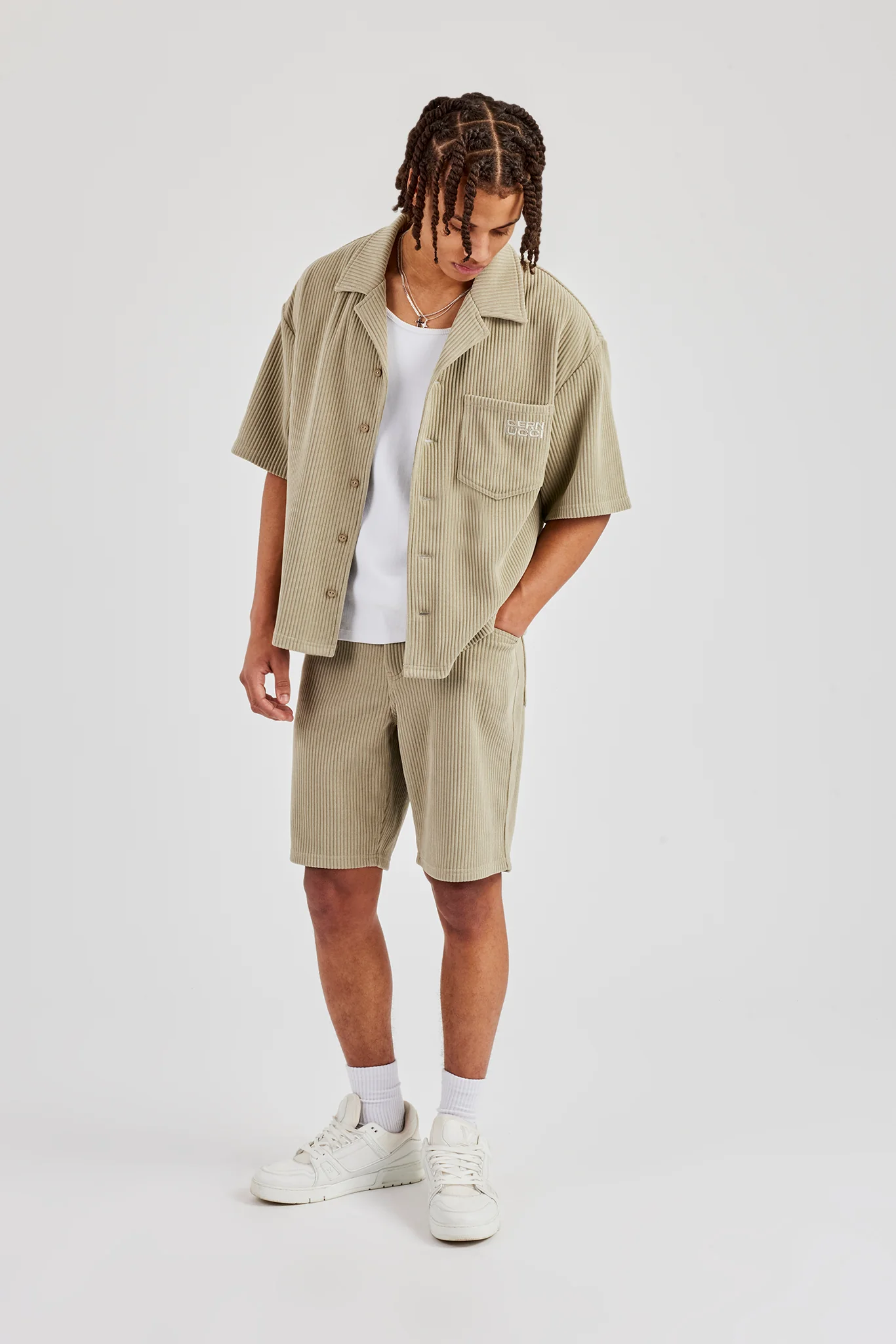 Cord Relaxed Short - Khaki - Image 4