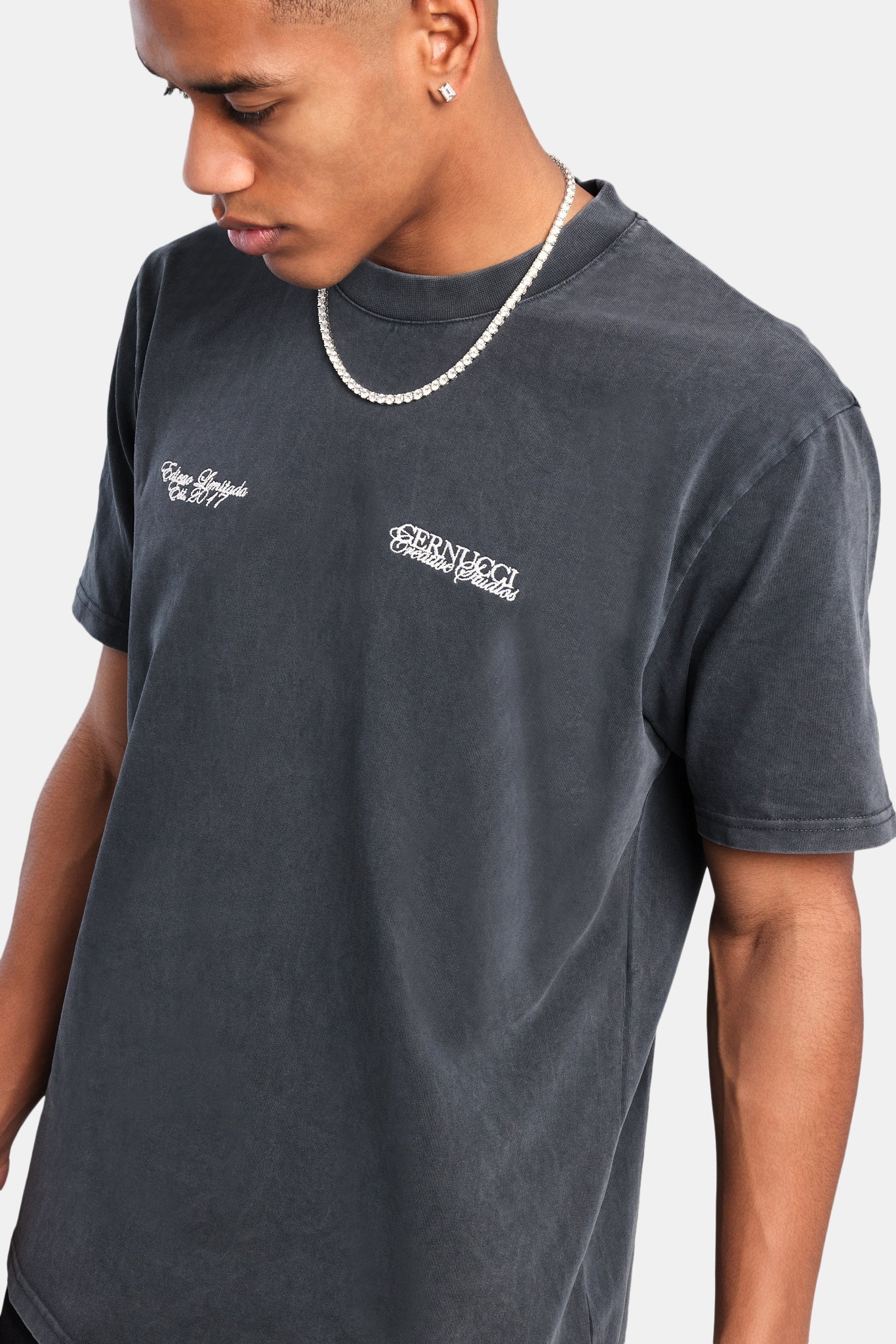 Creative Studio Embroidered  Washed T-Shirt - Vintage Wash - Image 5
