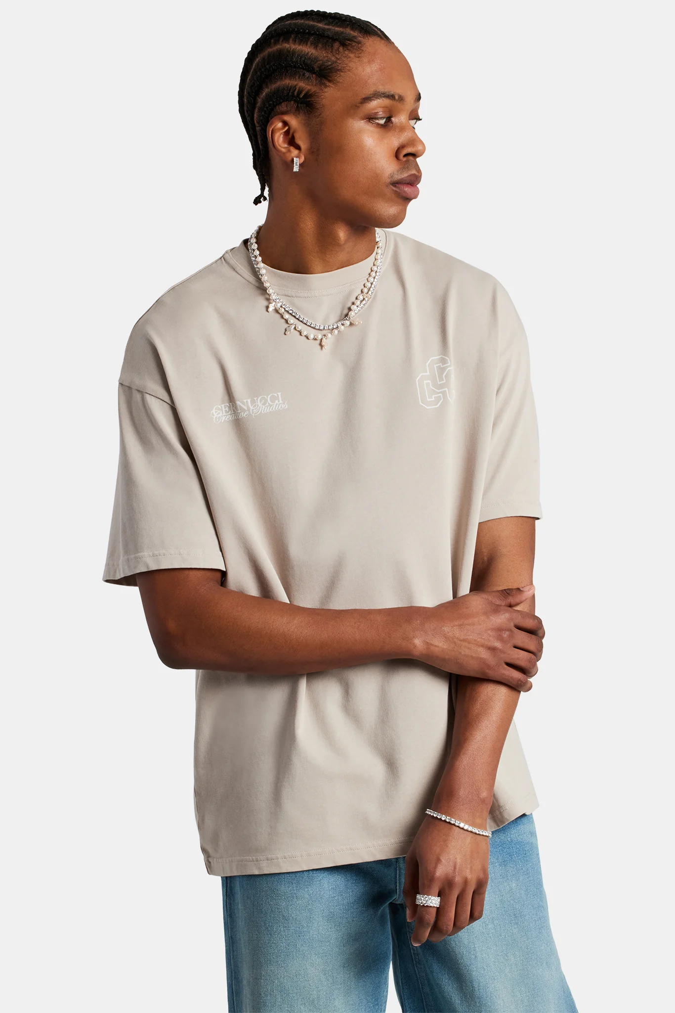 Creative Studios Oversized T-Shirt - Stone - Image 5