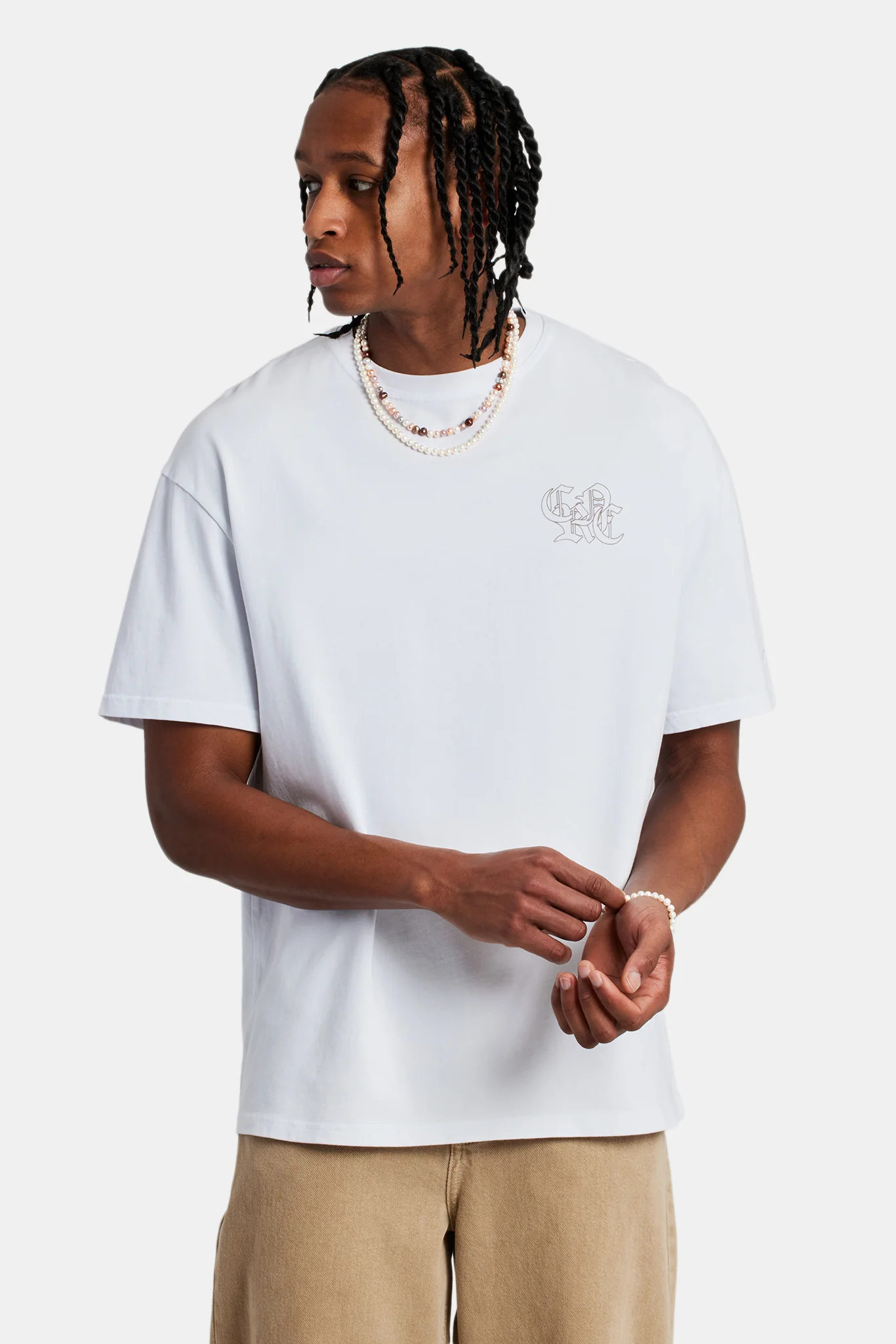 CRNC Printed Oversized T-Shirt - White