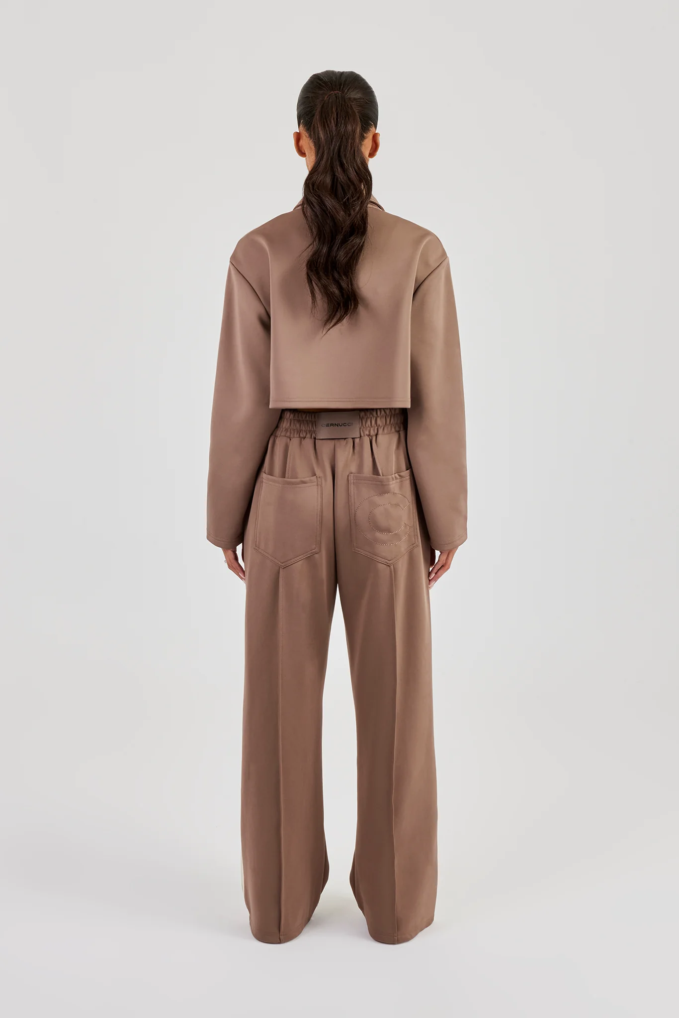 Cropped Harrington Taping Tracksuit - Taupe - Image 4