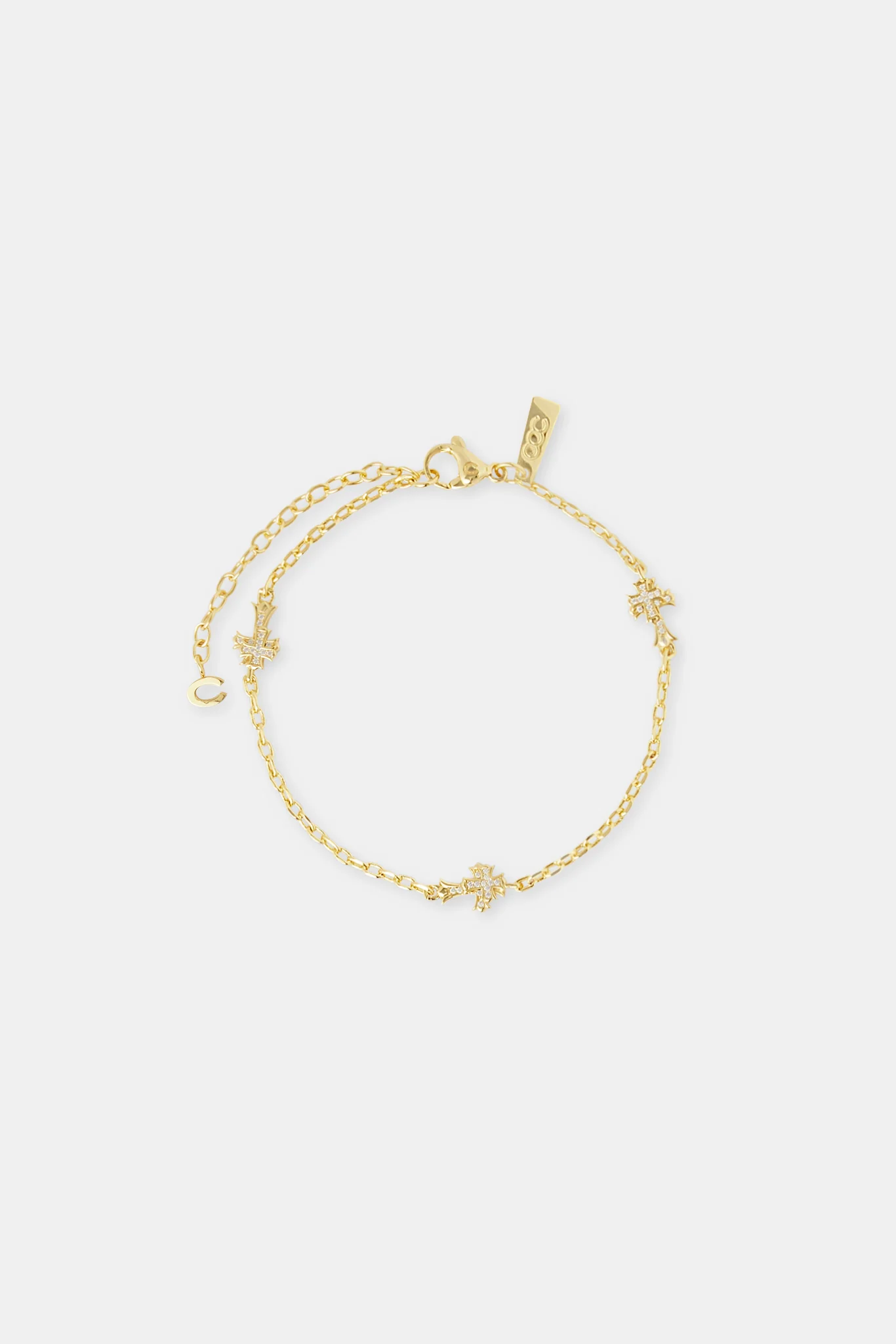 Cross Thin Link Anklet - 2.5mm - Image 2