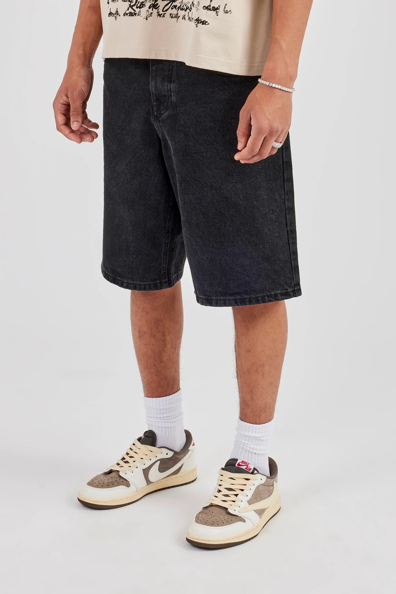 Denim Bermuda Jorts - Washed Black - Image 2
