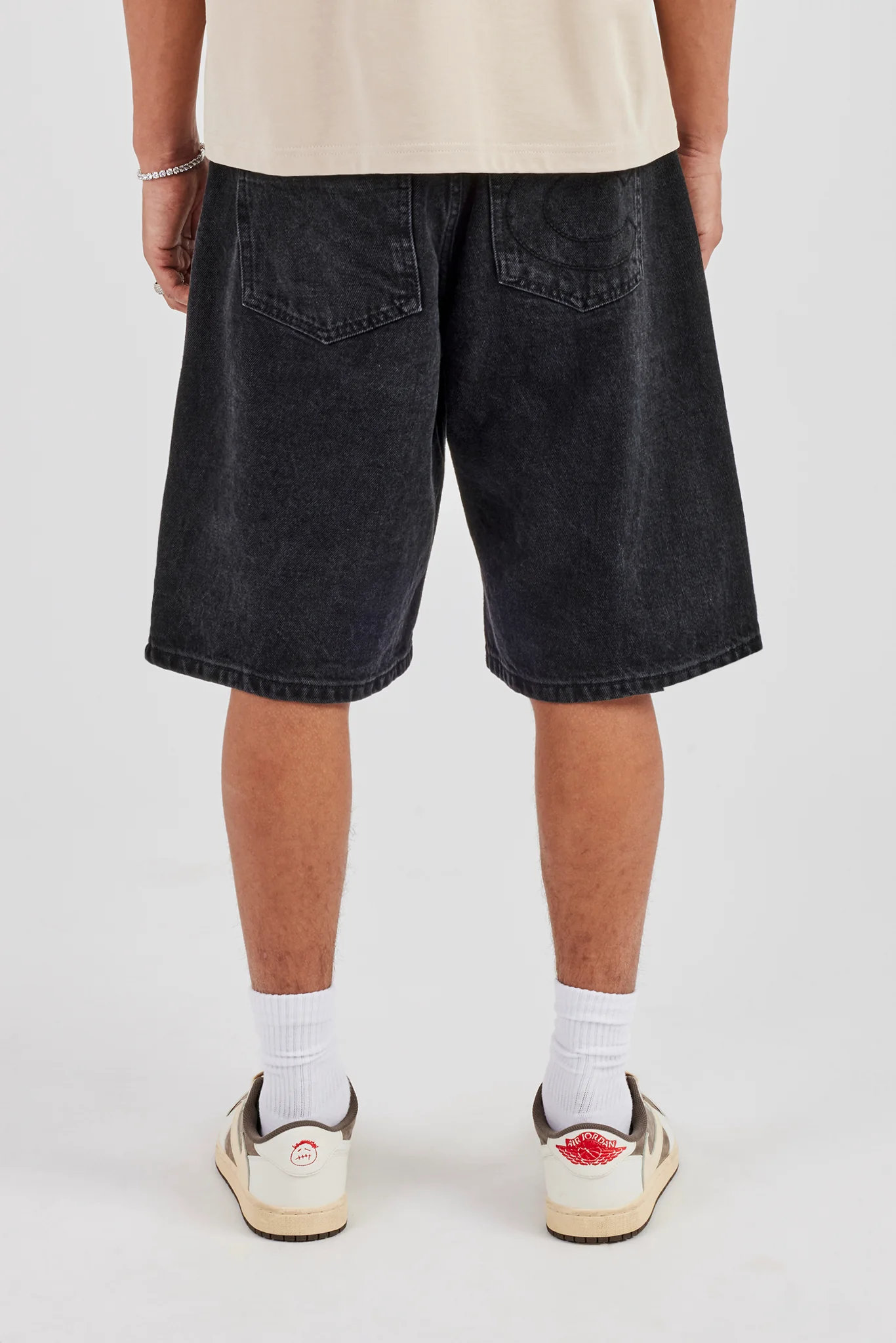 Denim Bermuda Jorts - Washed Black - Image 4