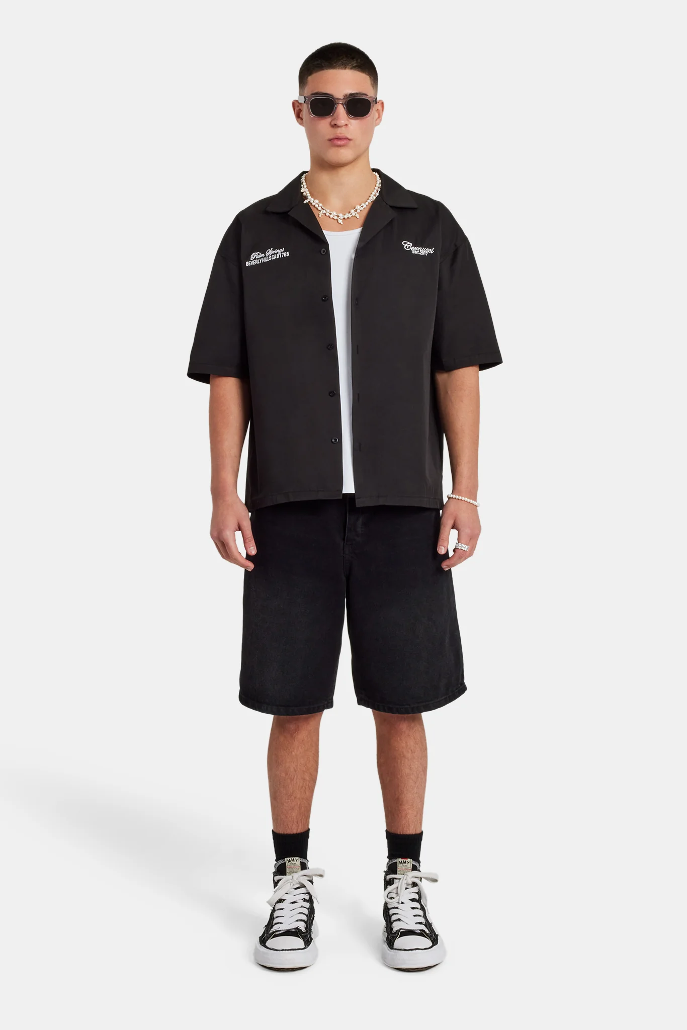 Denim Bermuda Jorts - Washed Black - Image 2