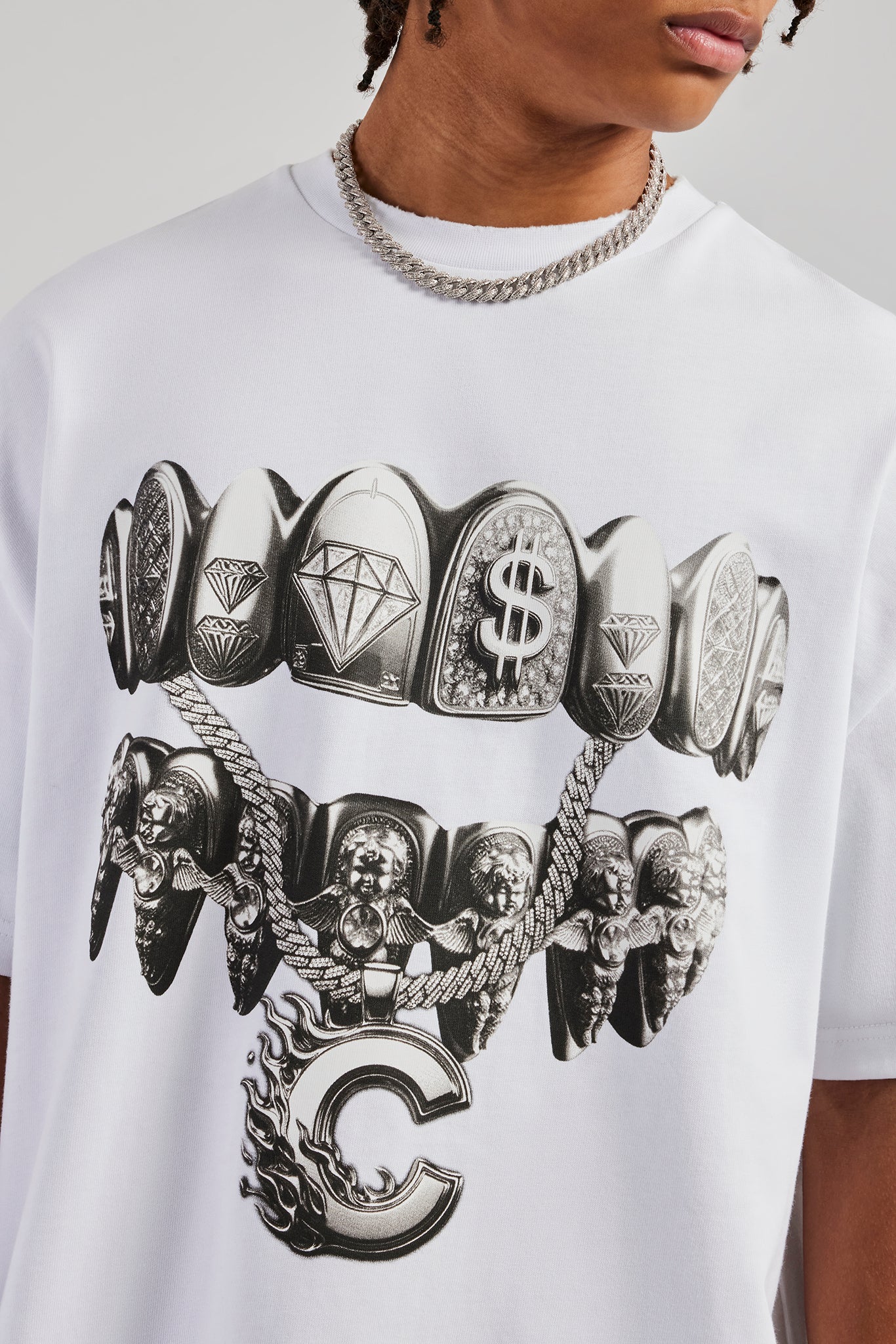 Diamond Grills Graphic Oversized T-Shirt - Image 2