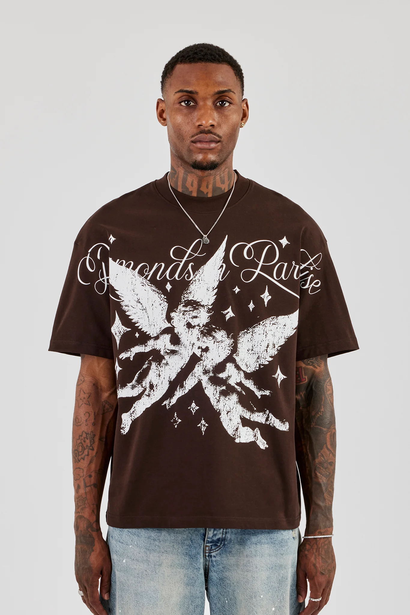 Diamonds In Paradise Oversized T-Shirt - Chocolate - Image 2