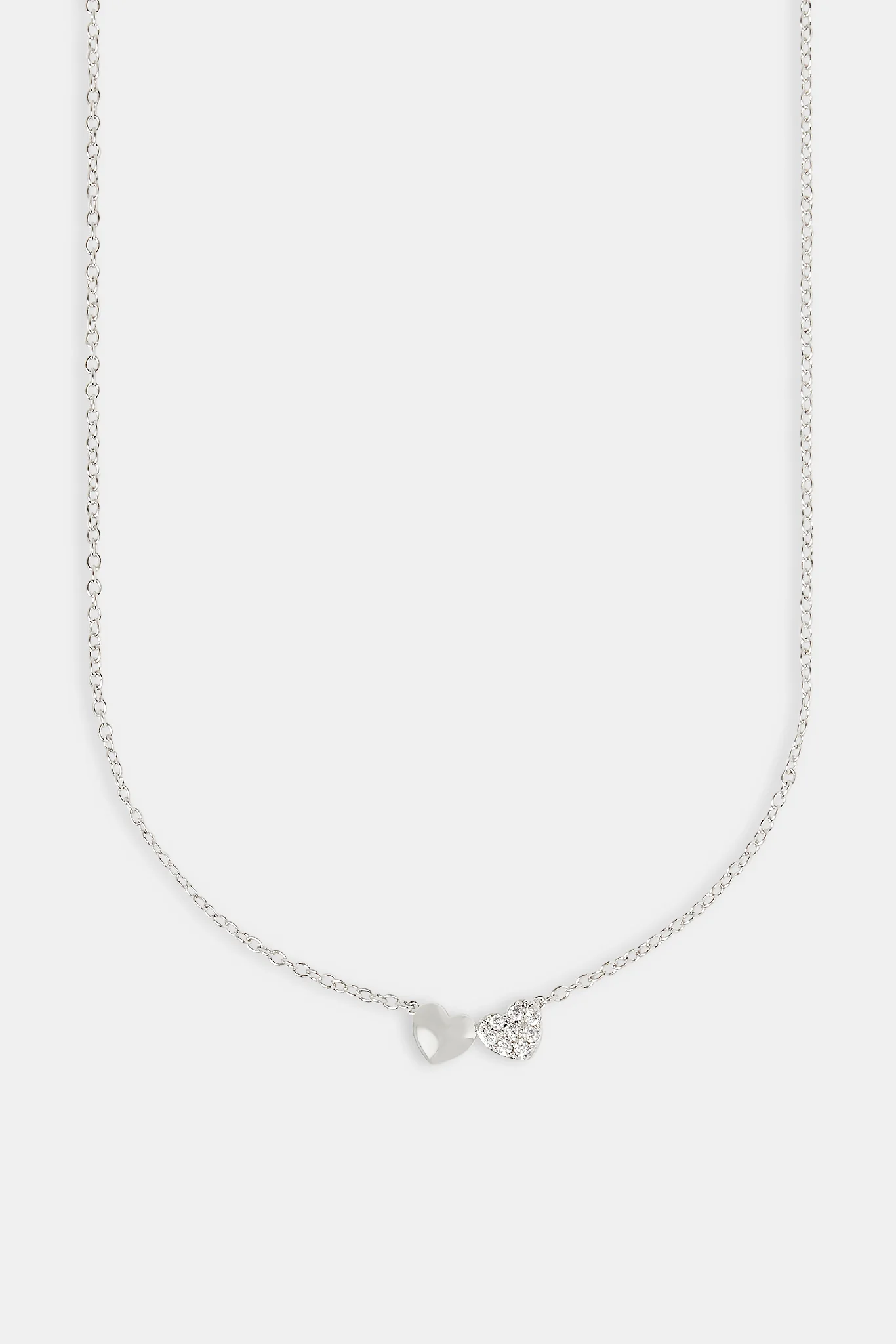 Double Heart Necklace - 8mm - White - Image 2
