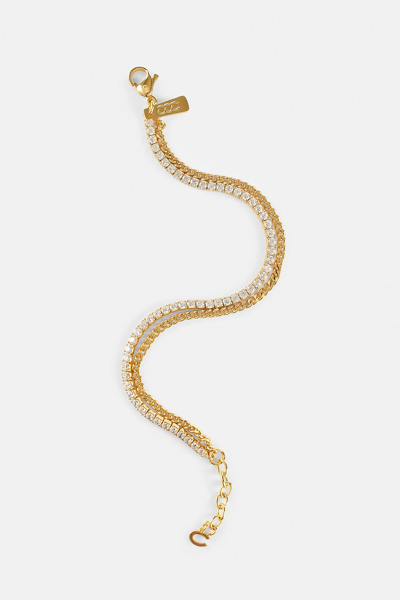 Double Layer Micro Tennis & Cuban Bracelet - 2.5mm - Image 2