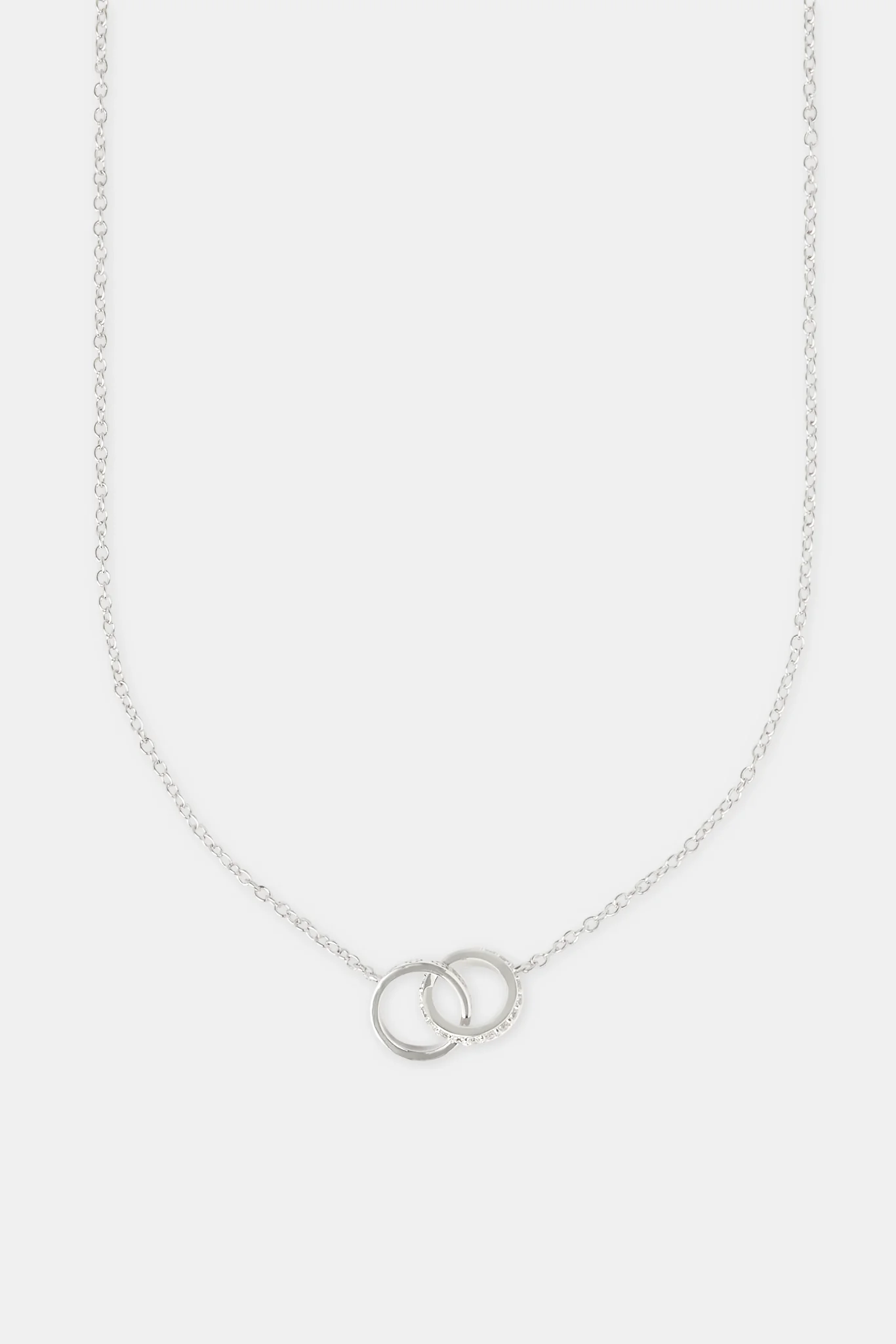 Double Polished and Iced Ring Necklace - 14mm - White - Image 3