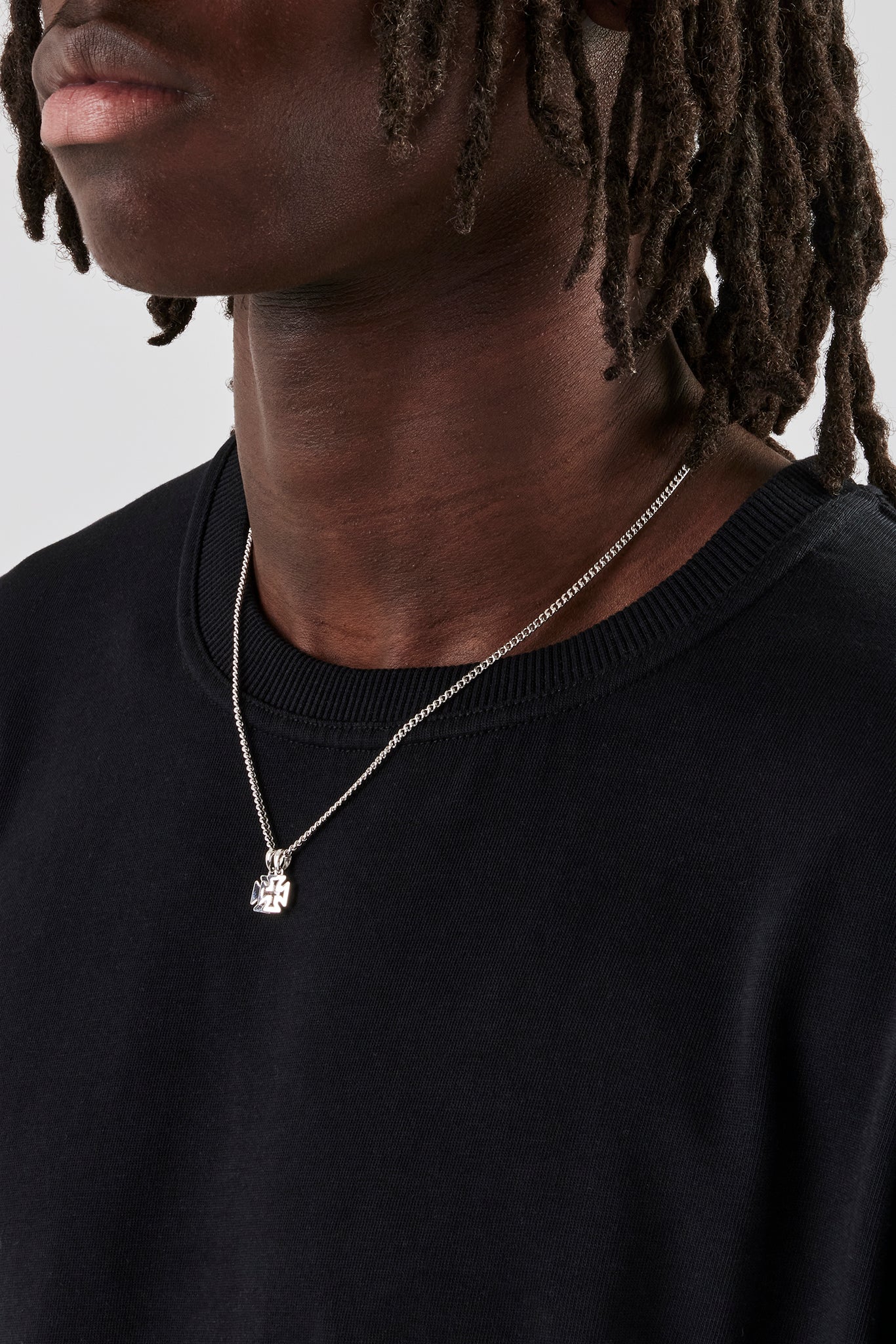 Double Polished Cross Motif Necklace - 10mm - Image 3