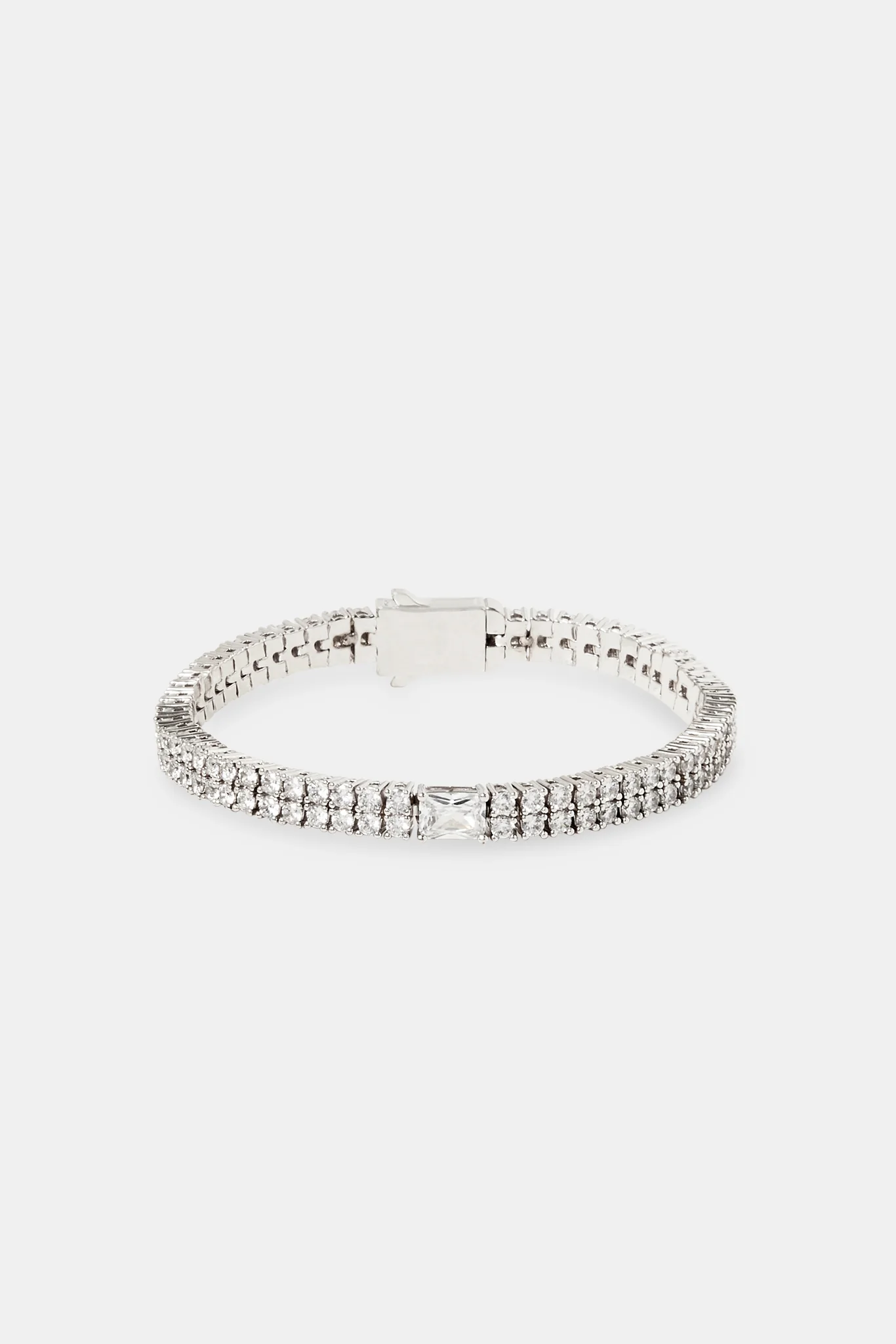 Double Row Clear Gemstone Tennis Bracelet - 5mm - Image 2