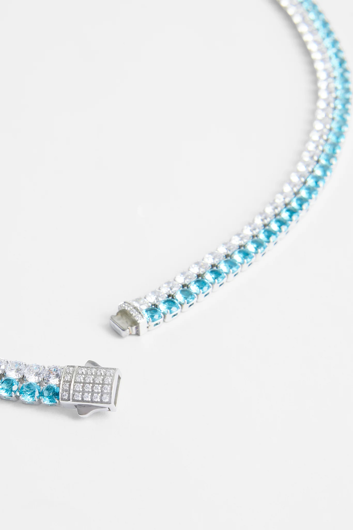 Double Row Iced Blue Tennis Chain - Image 3