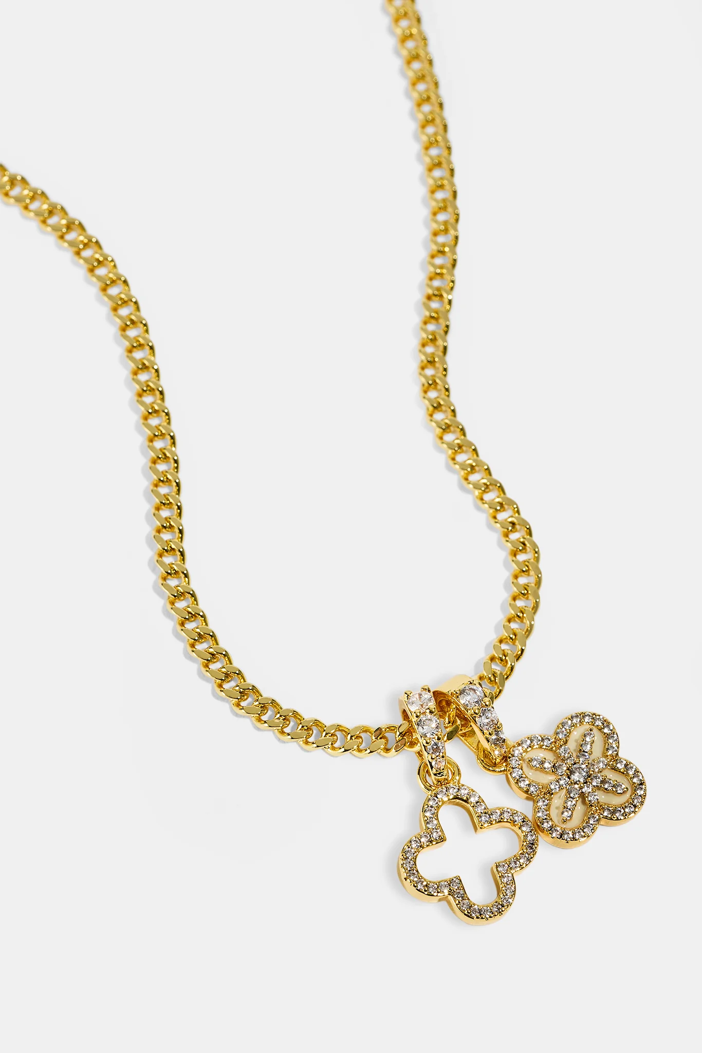 Double Star Motif Necklace - 8mm - Gold - Image 2