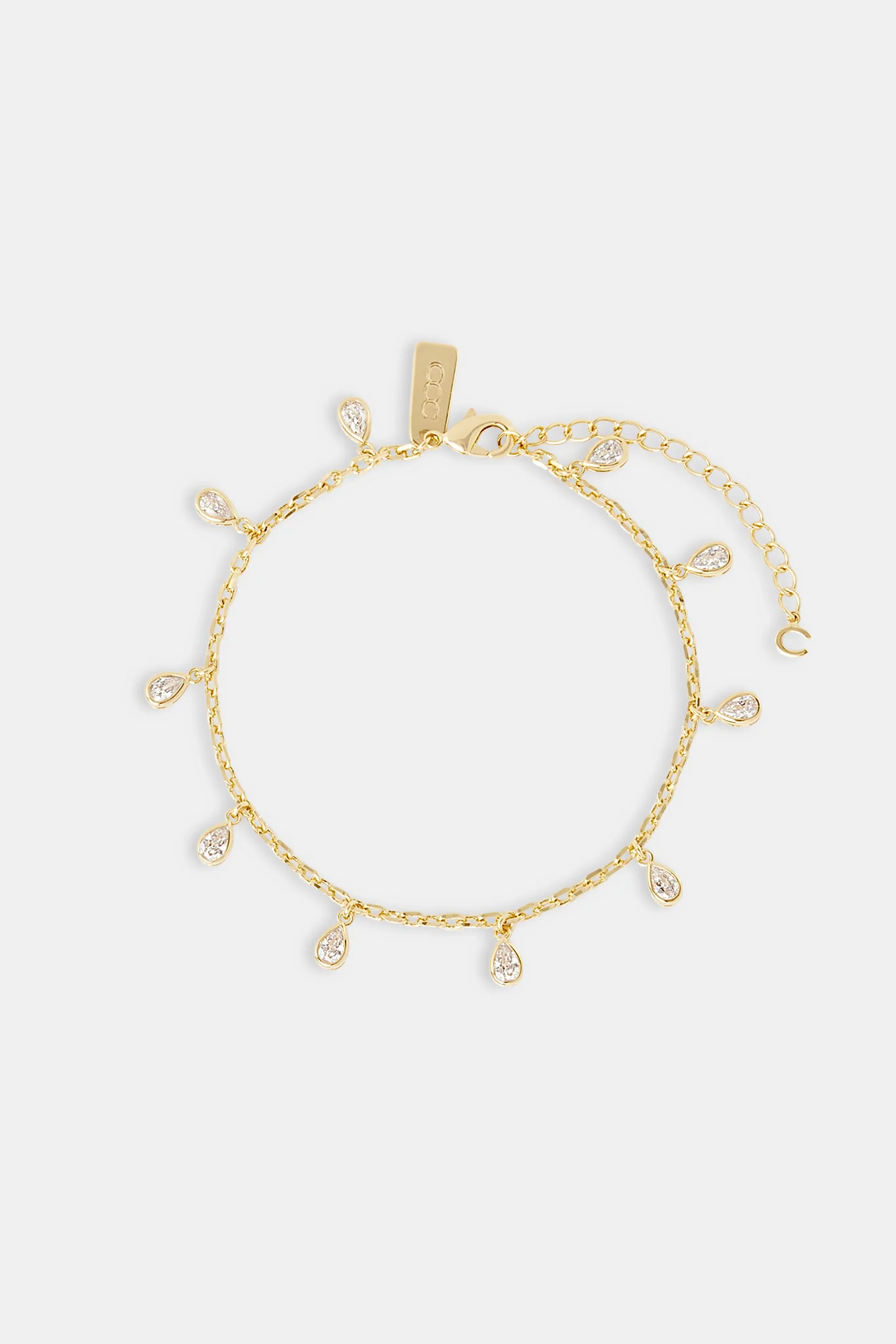 Drop Gemstone  Anklet - 6mm - Gold - Image 2