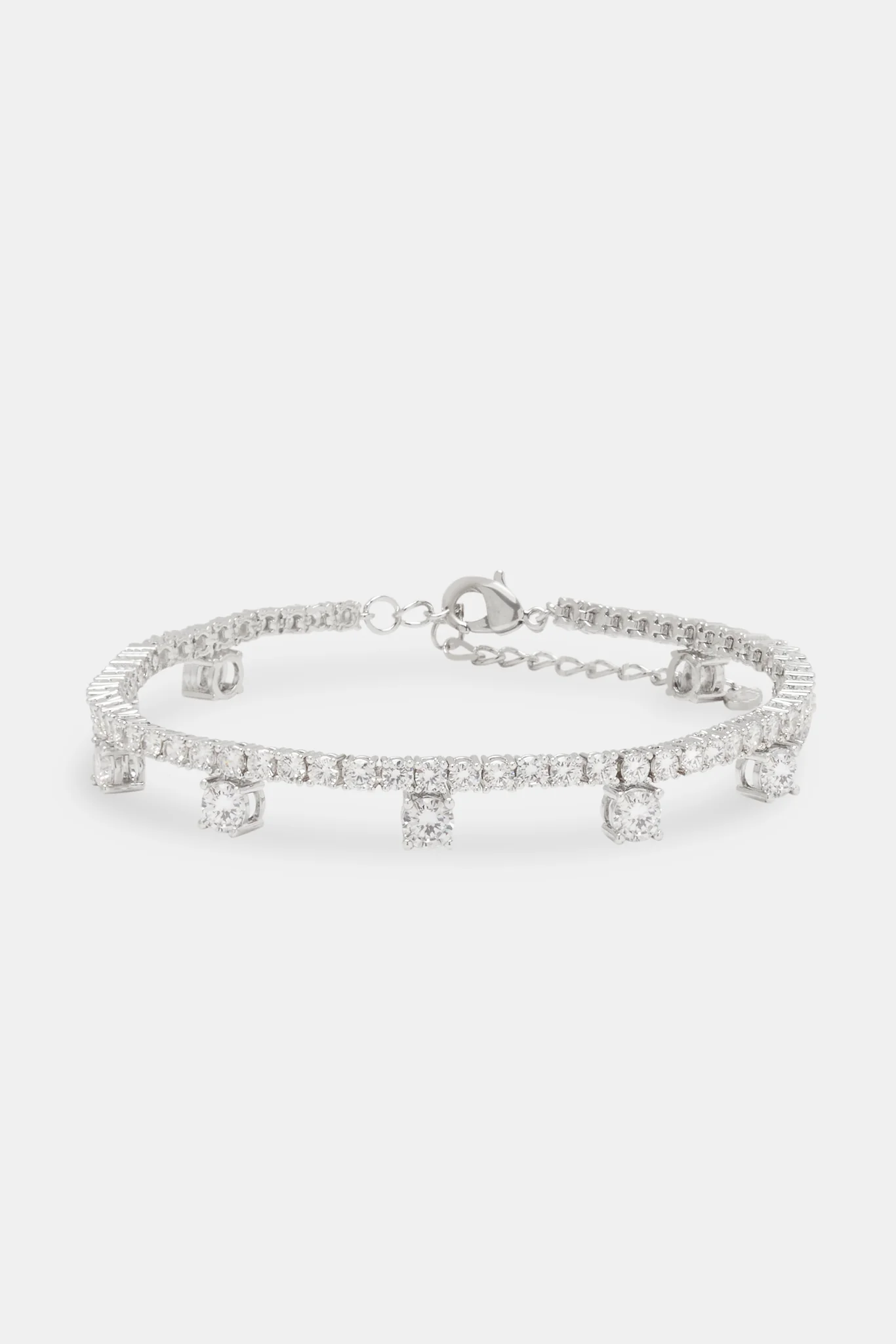 Drop Gemstone Tennis Anklet - 3mm - Image 2