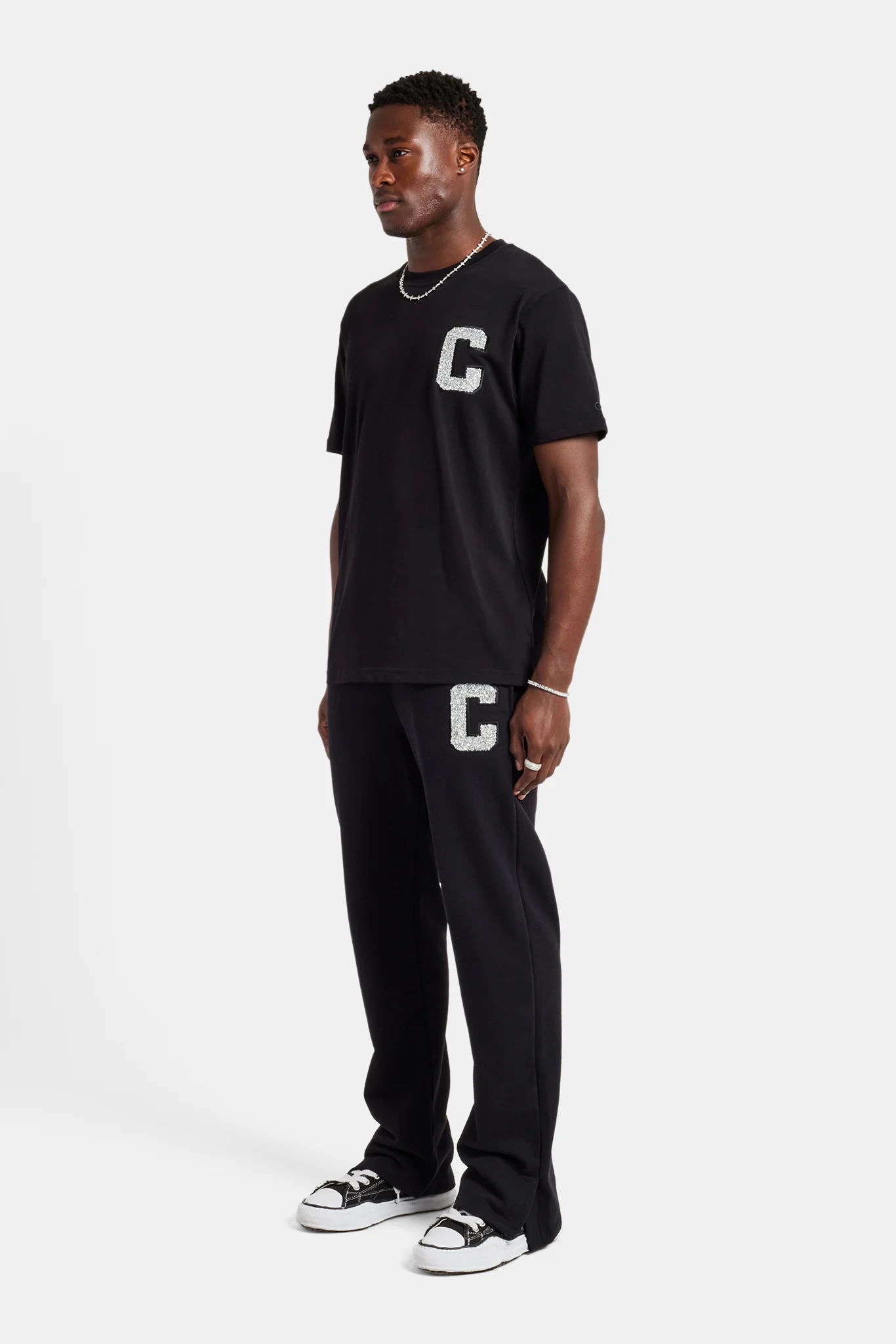 Embellished C T-Shirt & Jogger - Black - Image 4