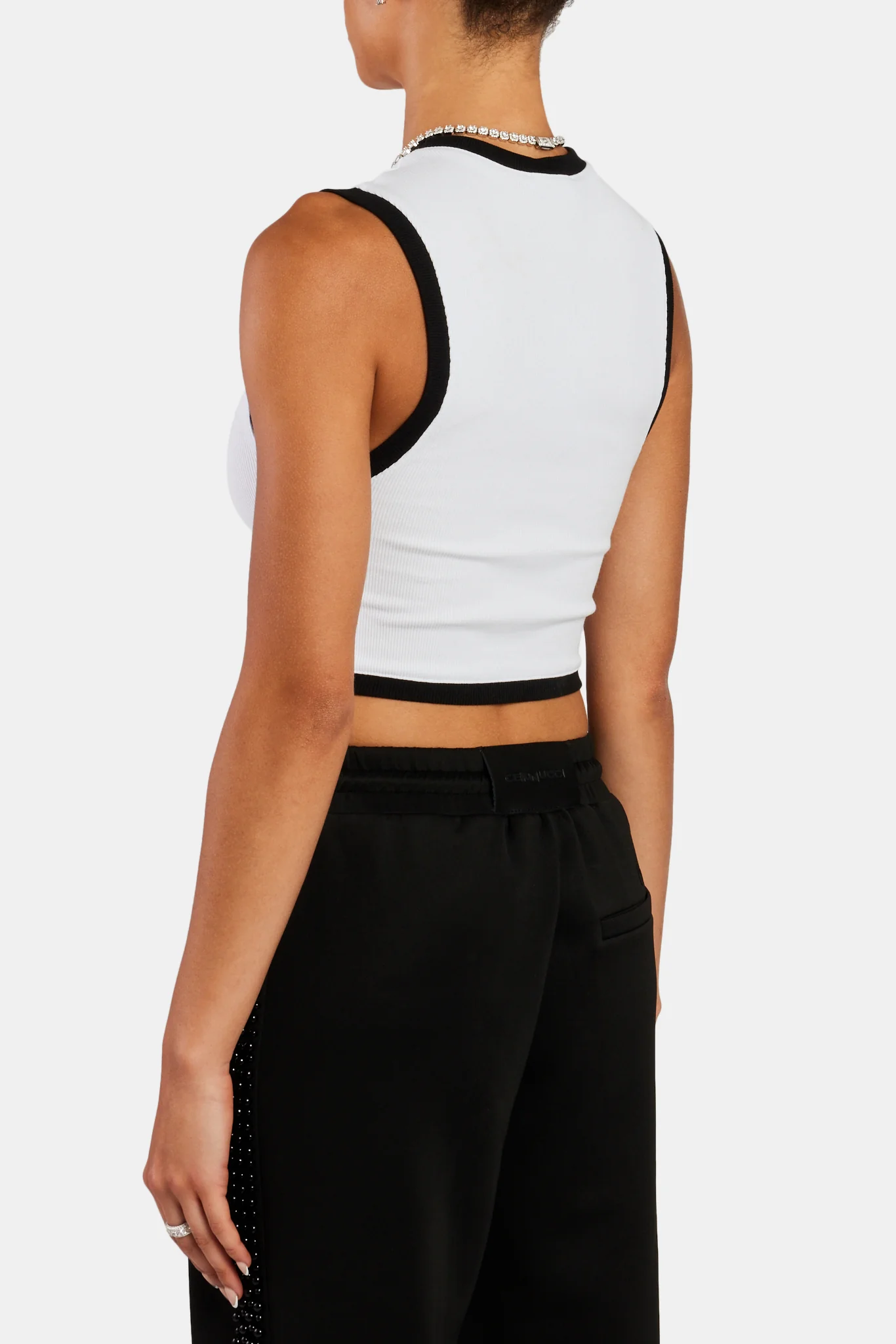 Embellished C Vest Top - White - Image 2