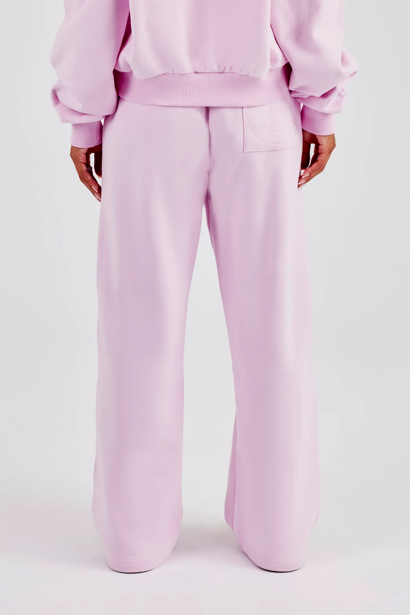 Embroidered Applique Wide Leg Jogger - Pink - Image 3