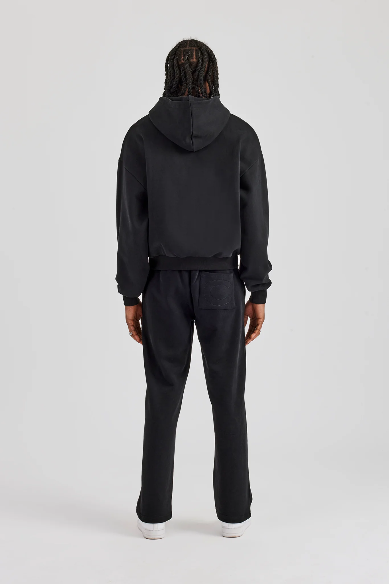 Embroidered C Boxy Zip Through Tracksuit - Black - Image 3