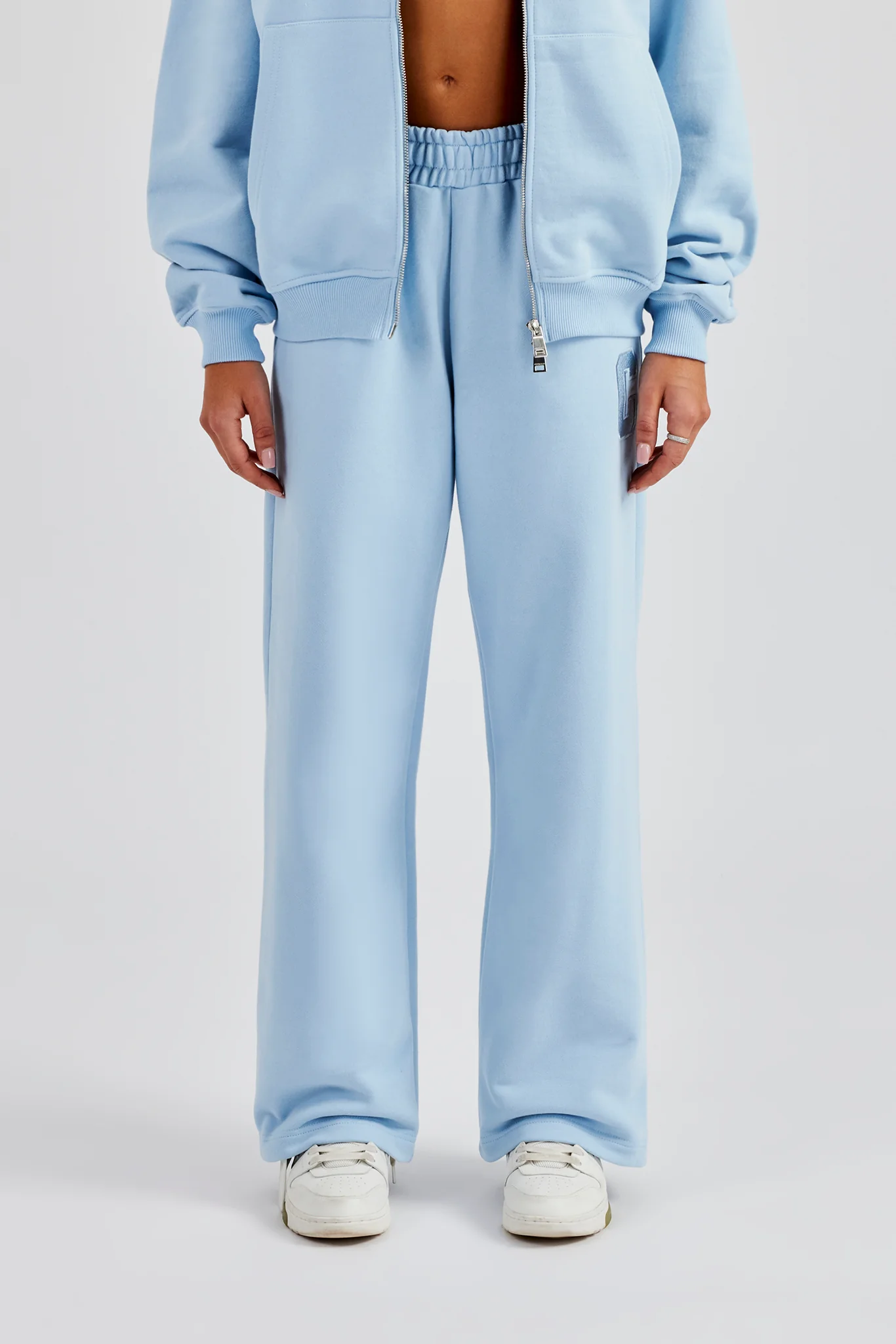 Embroidered C Jogger - Baby Blue - Image 2