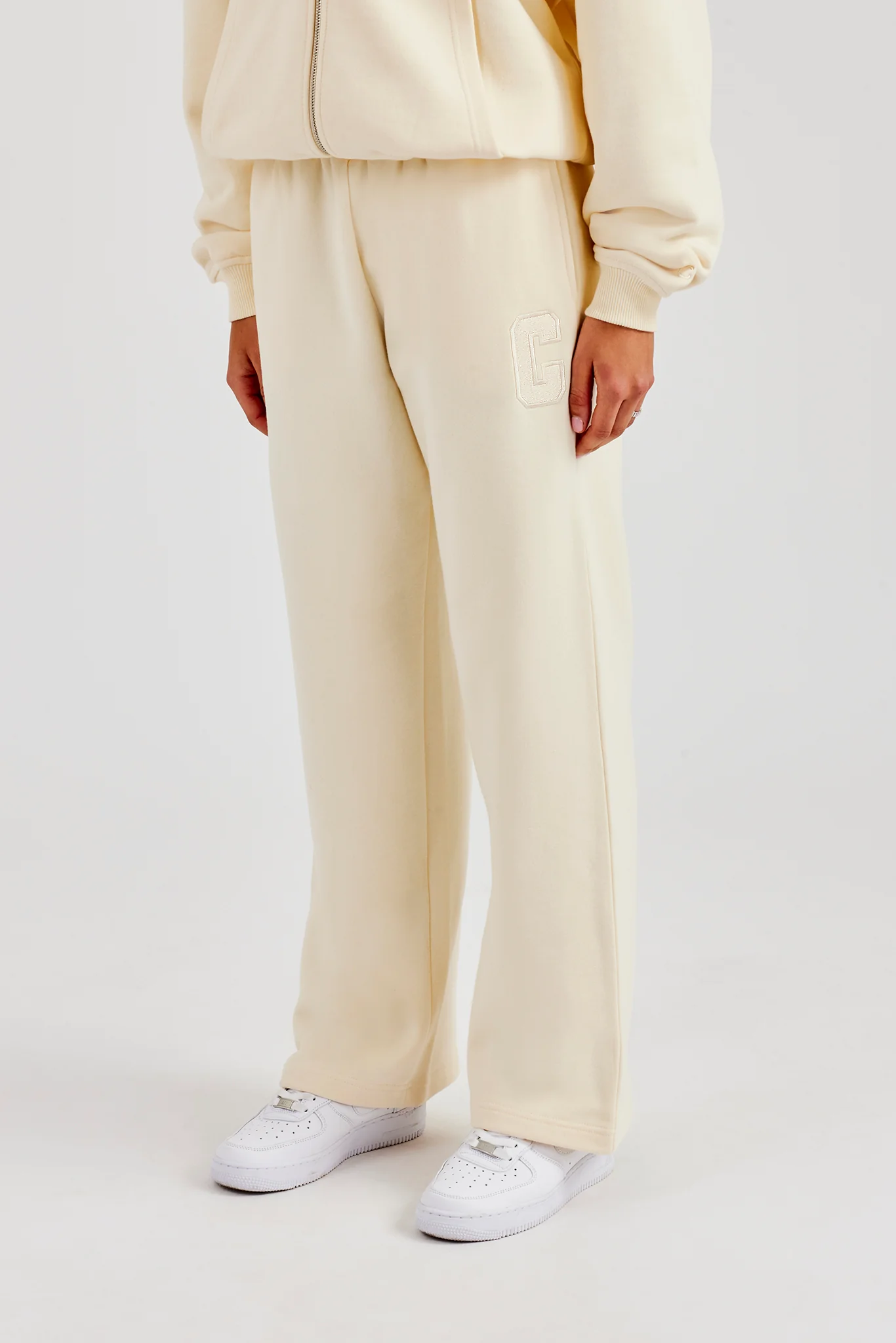 Embroidered C Jogger - Butter Yellow