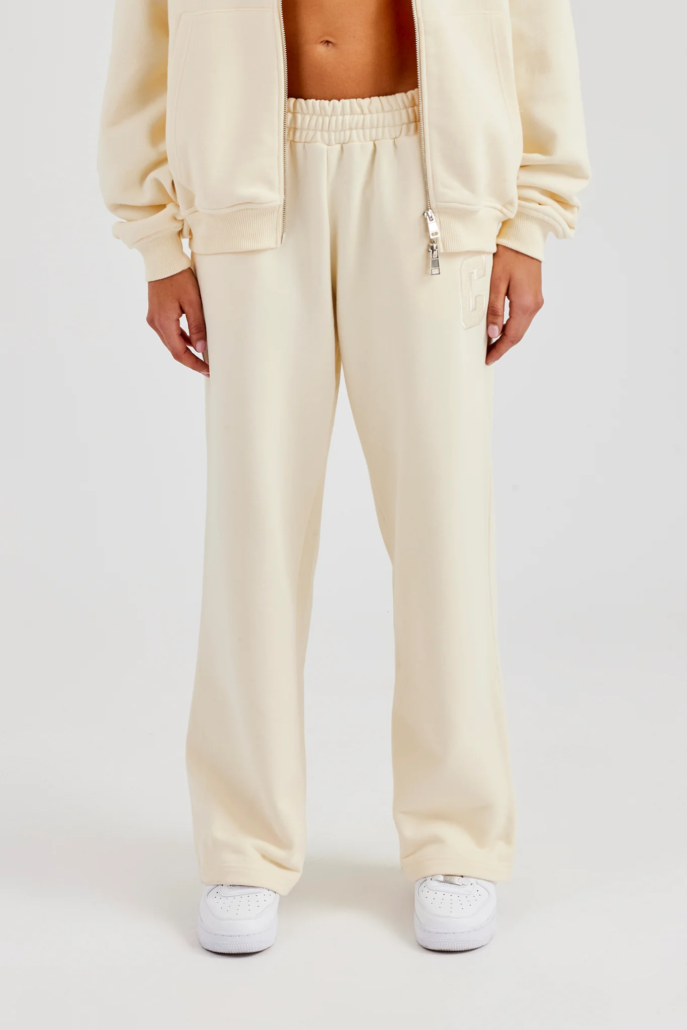 Embroidered C Jogger - Butter Yellow - Image 2