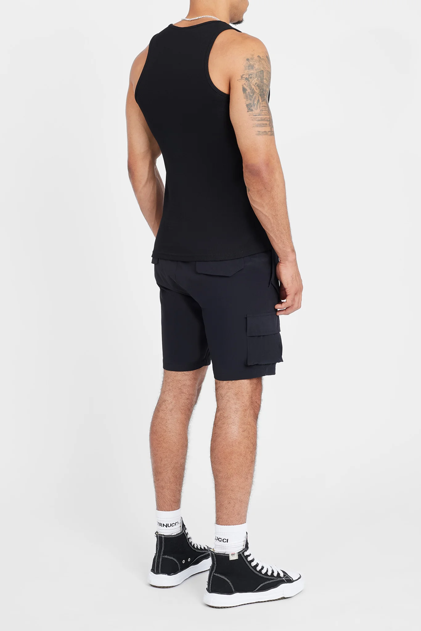 Cernucci Embroidered Muscle Fit Vest - Black - Image 2