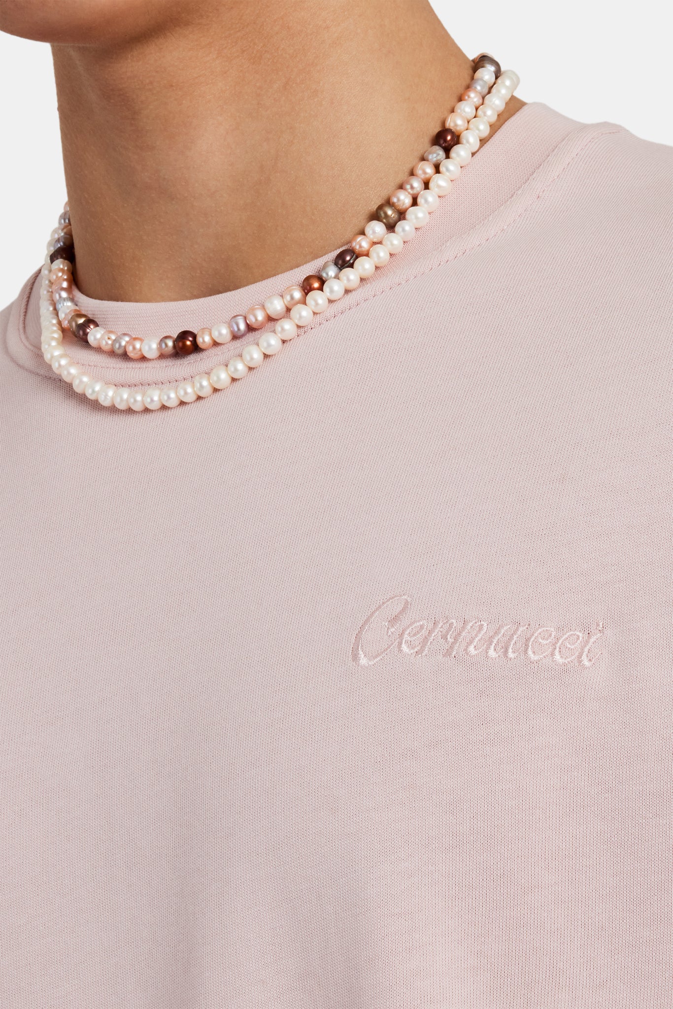 Embroidered T-Shirt - Washed Pink - Image 4