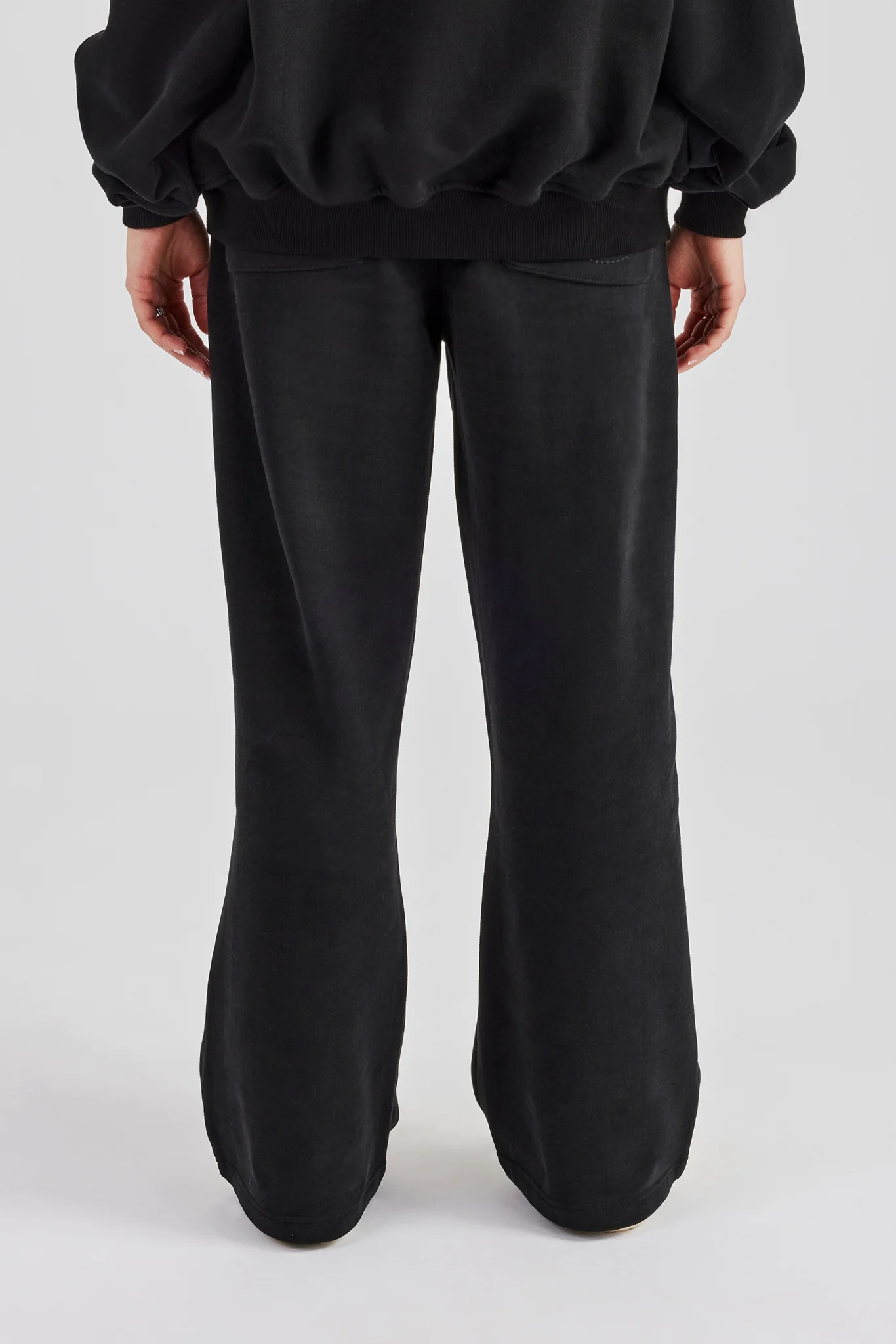 Embroidered Wide Leg Jogger - Black - Image 3