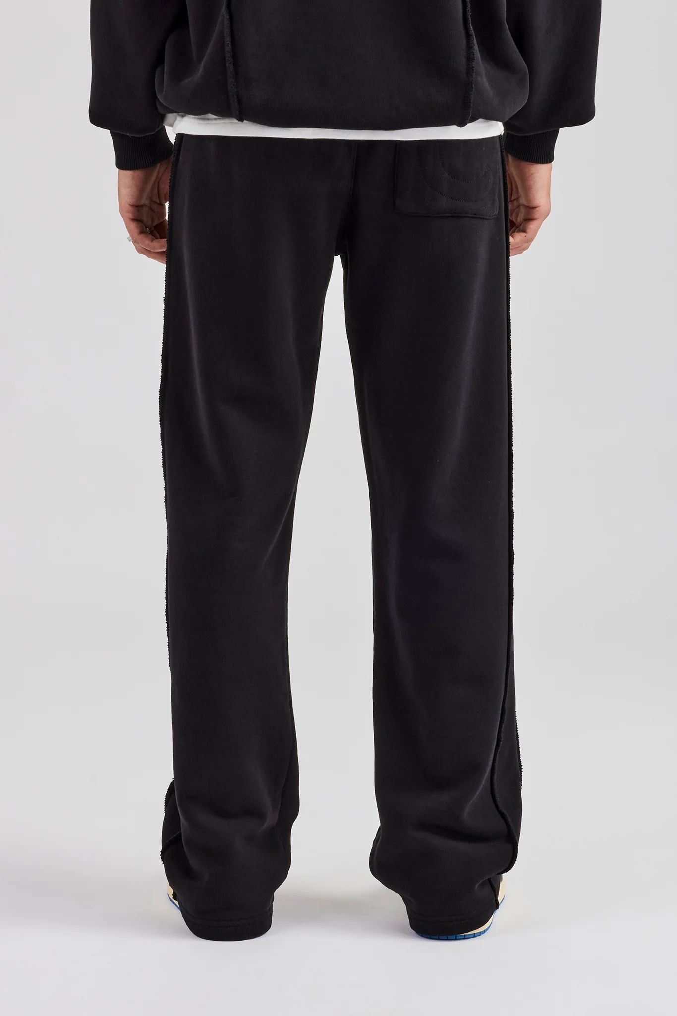 Exposed Seam Straight Leg Jogger - Black - Image 4