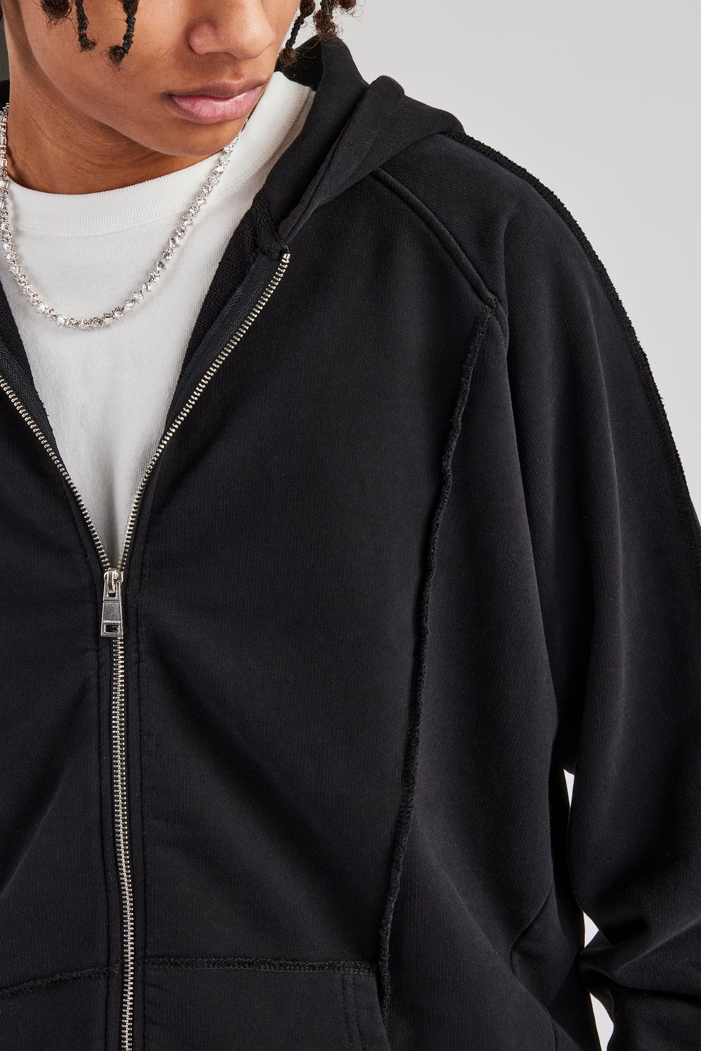 Exposed Seam Tracksuit - Black - Image 7