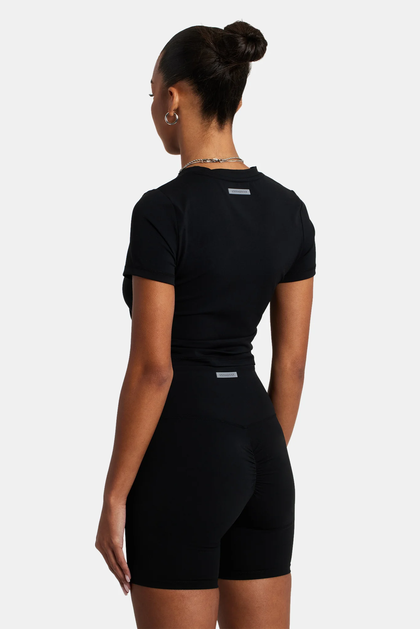 Fitted Seam Detail T-Shirt - Black - Image 3