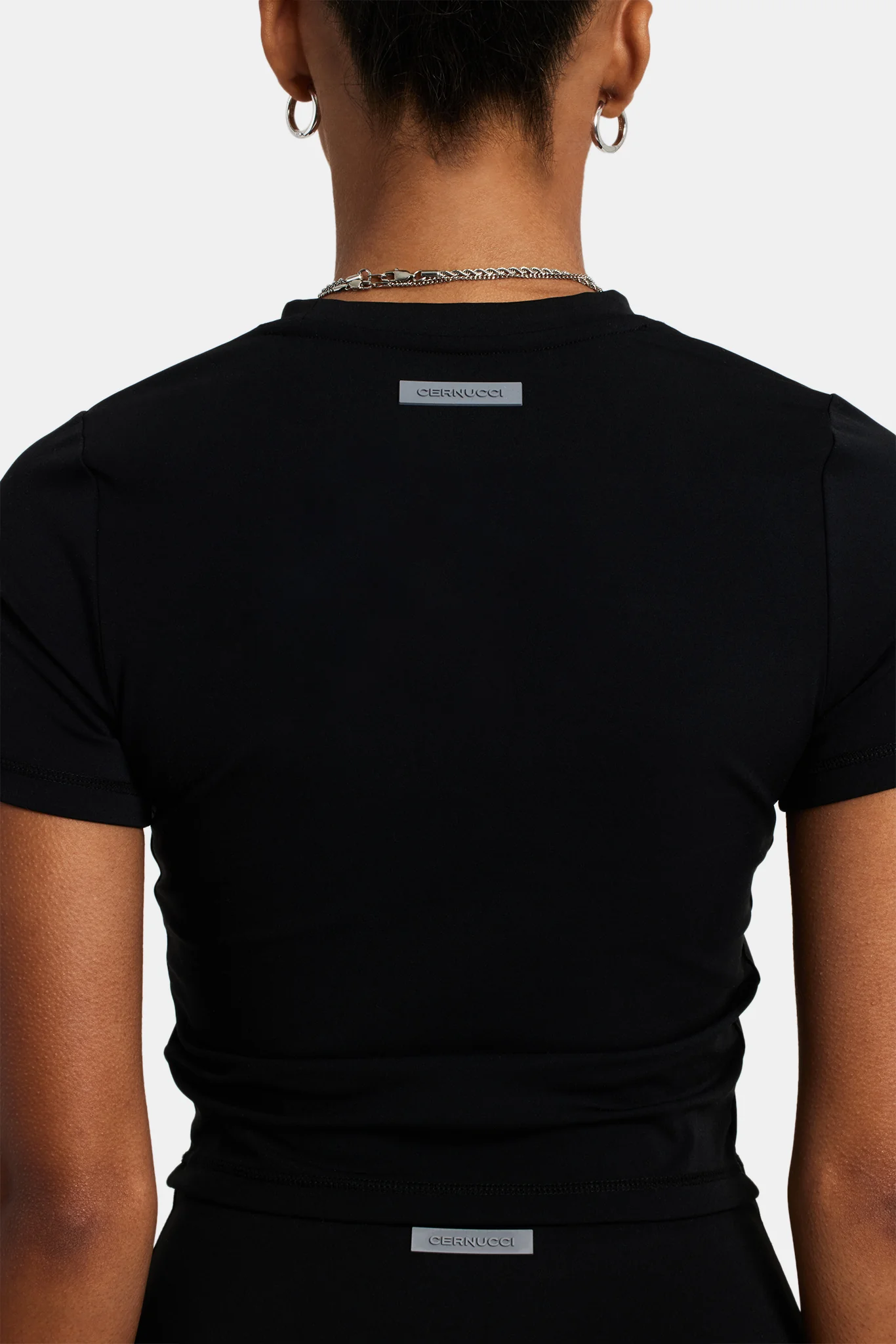 Fitted Seam Detail T-Shirt - Black - Image 4