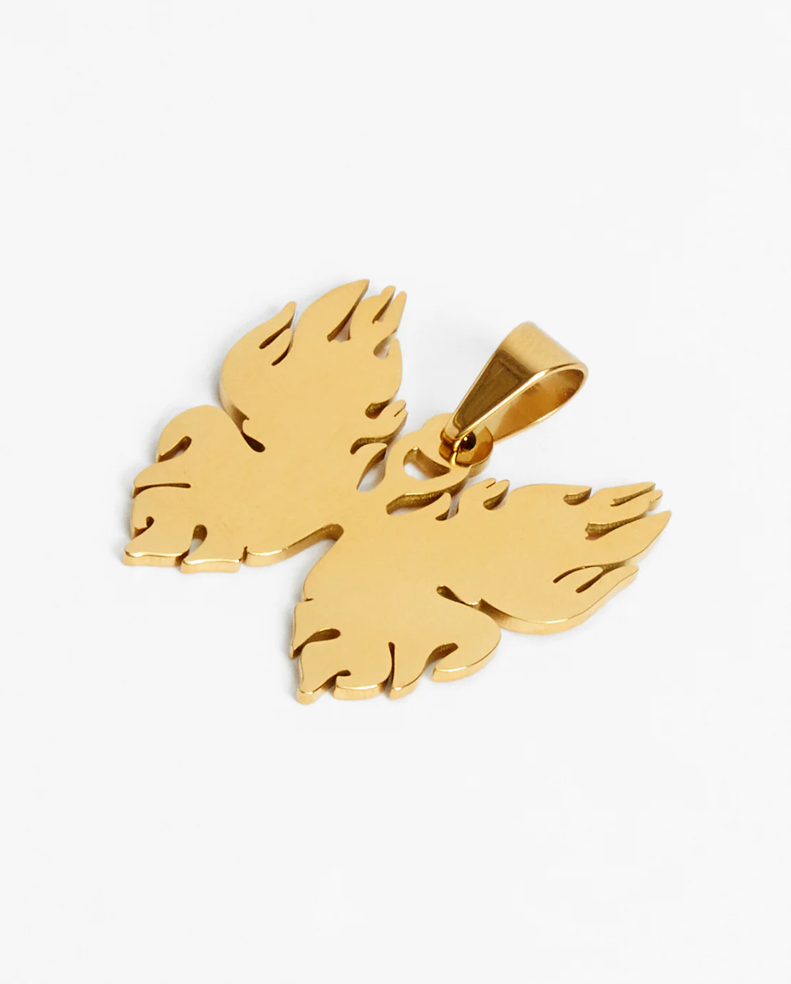Flame Butterfly Necklace - Gold - Image 2