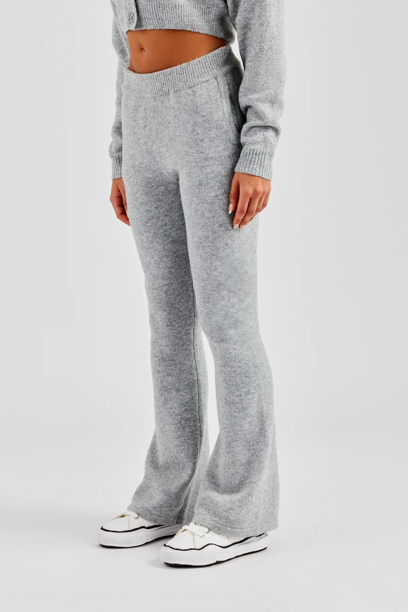 Flare Knitted Trouser - Grey - Image 3