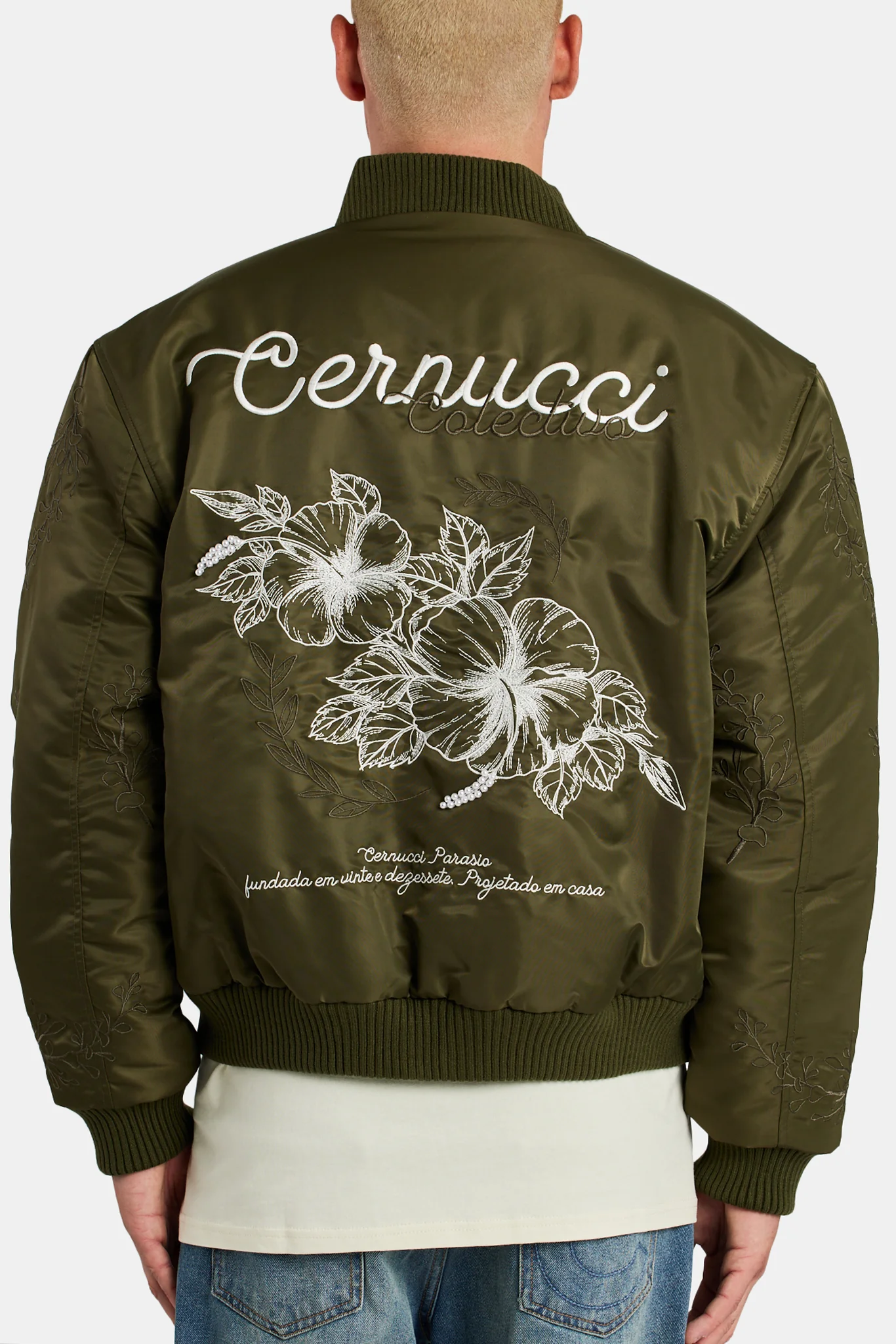 Floral Nylon Bomber Jacket - Image 3