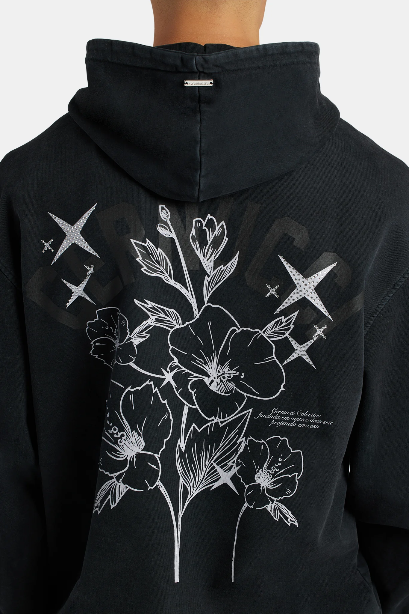 Floral Rhinestone Printed Hoodie - Image 4
