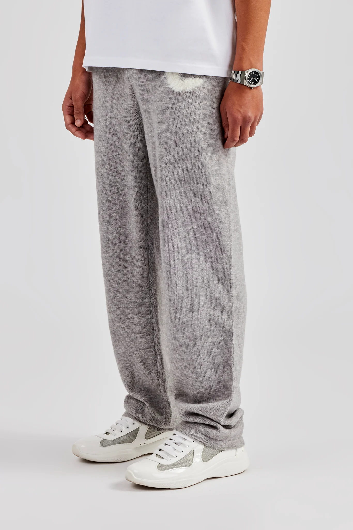 Fluffy Intarsia C Jogger - Grey - Image 6