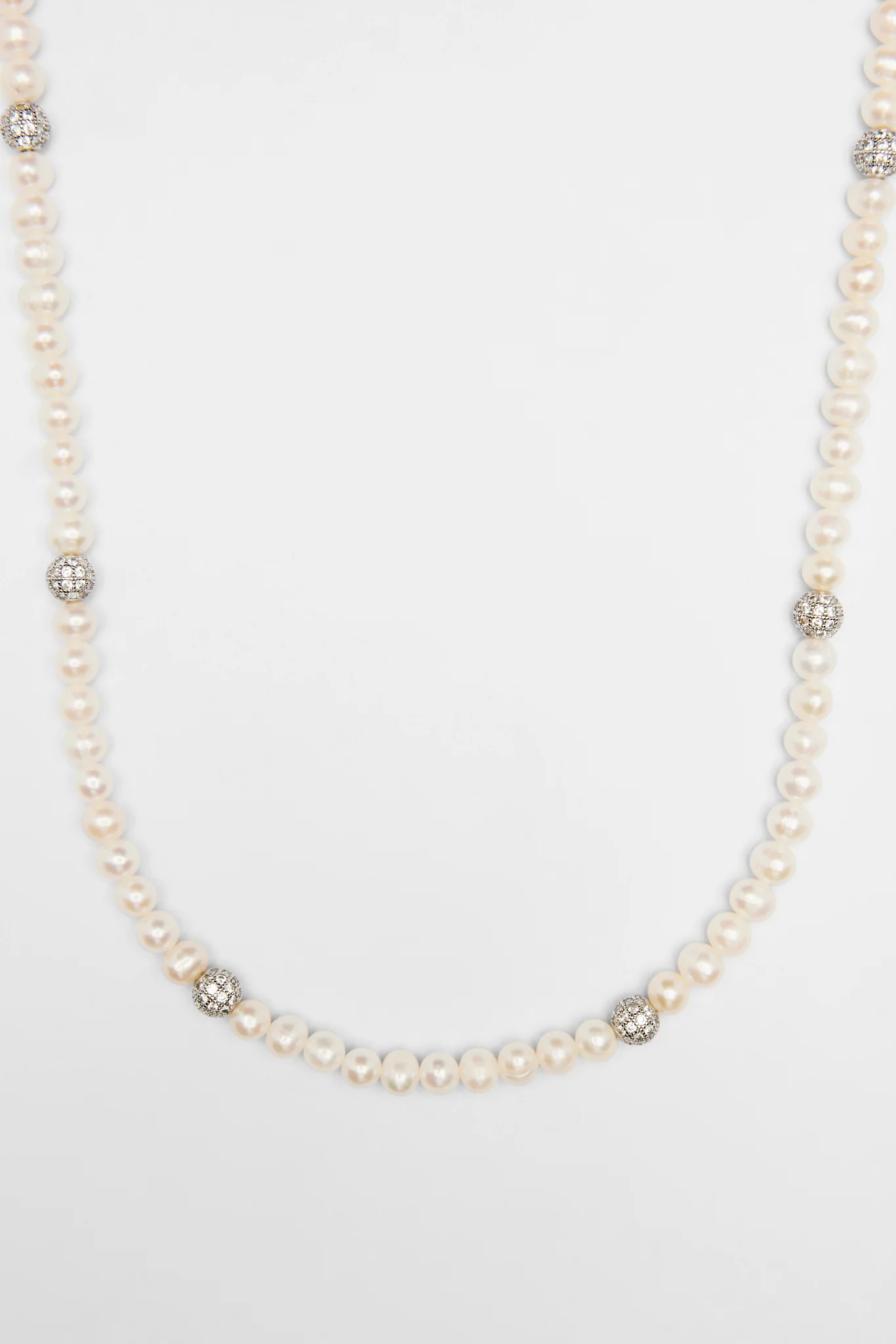 Freshwater Pearl and Iced Ball Necklace