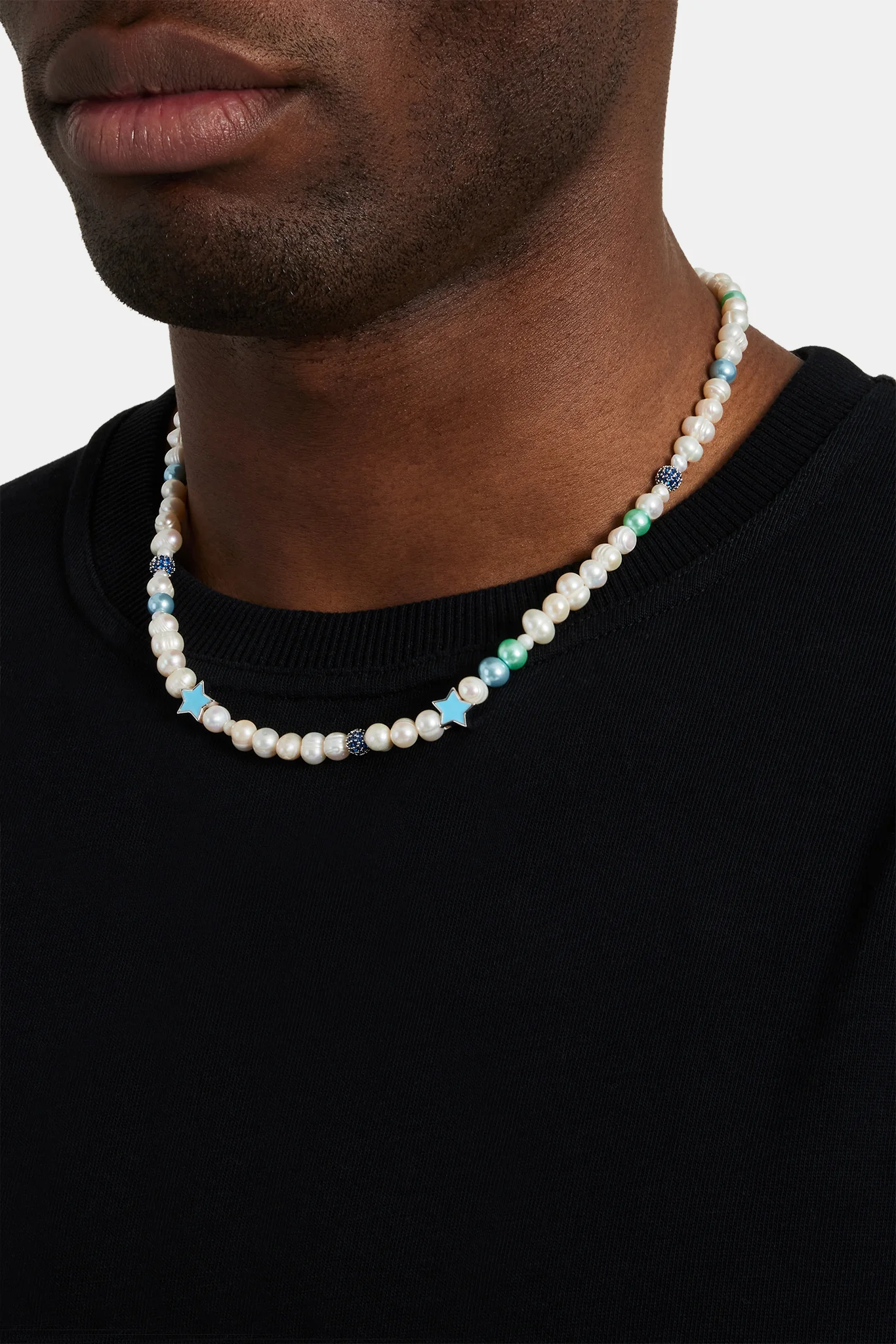 Freshwater Pearl Blue Star Motif Necklace - Image 2