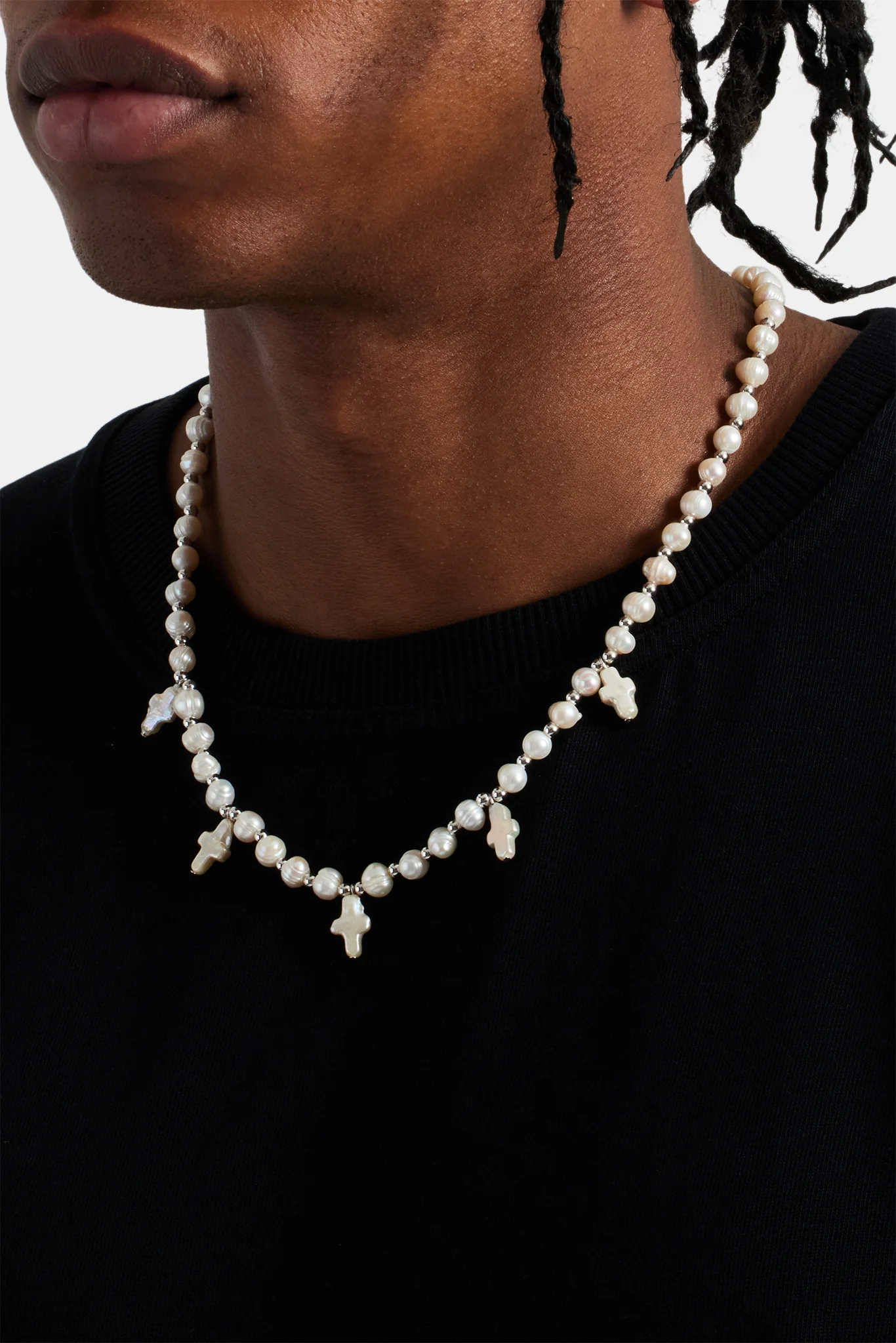 Freshwater Pearl Cross Necklace - Image 3