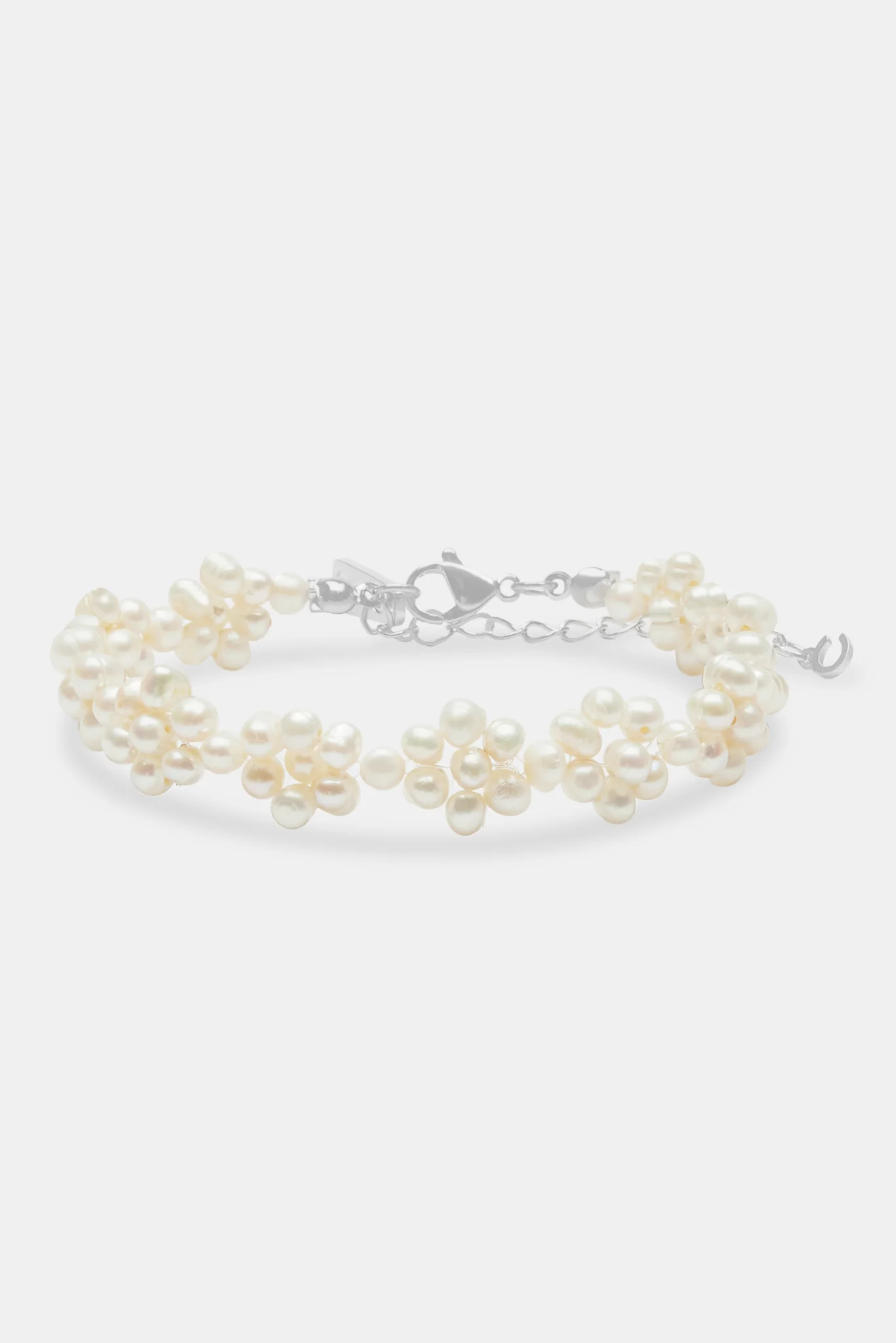 Freshwater Pearl Flower Bracelet - White - Image 2