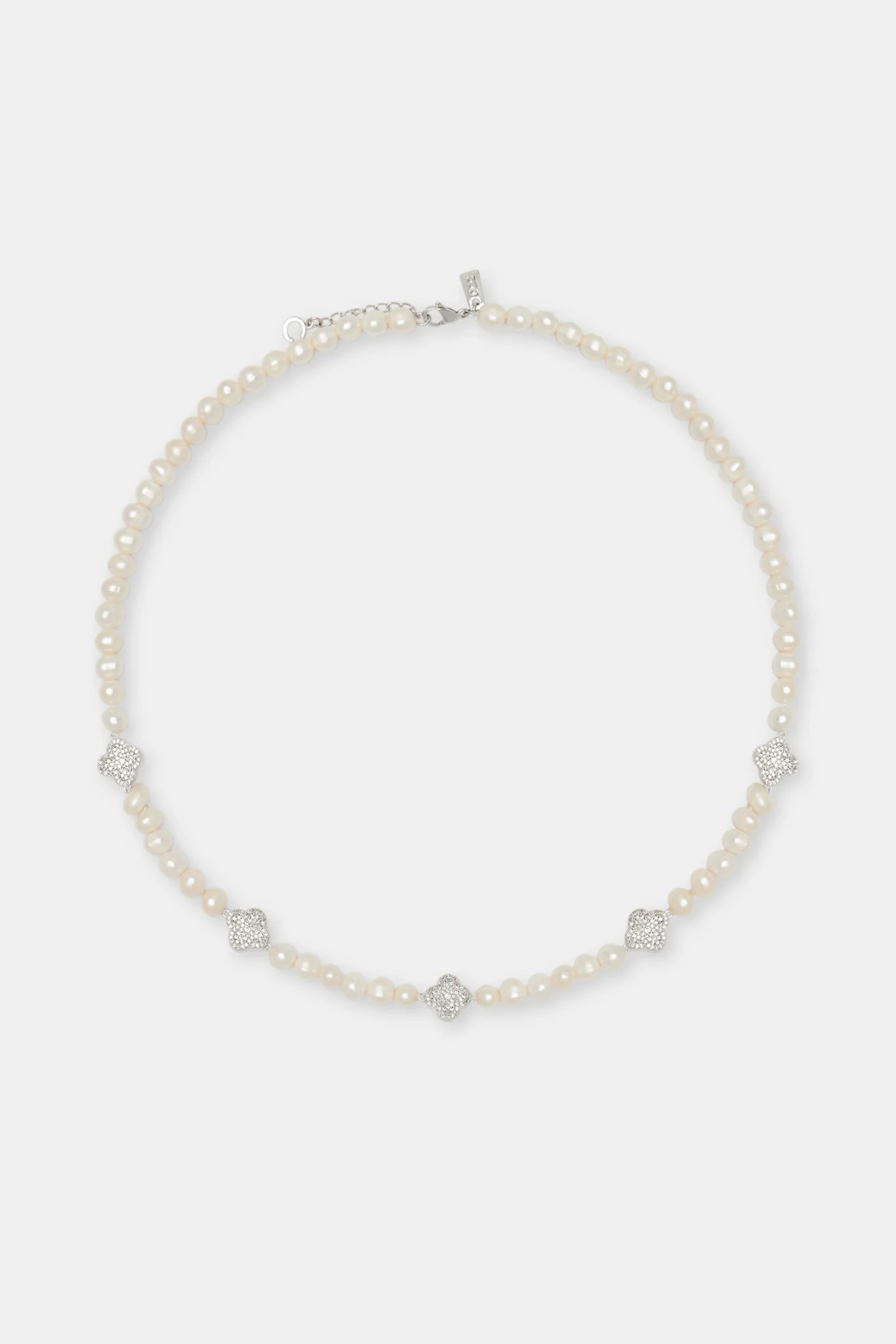 Freshwater Pearl Iced Motif Necklace - 6mm - Image 3