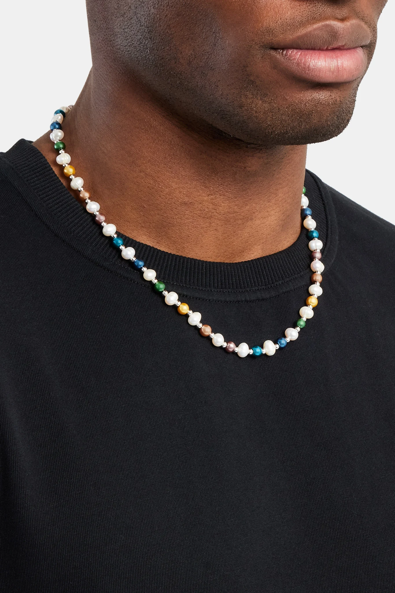 Freshwater Pearl & Multi Colour Bead Necklace - Image 3